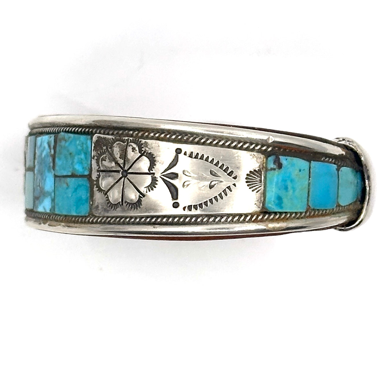 Charlie Favour Silver and Turquoise Inlay Cuff