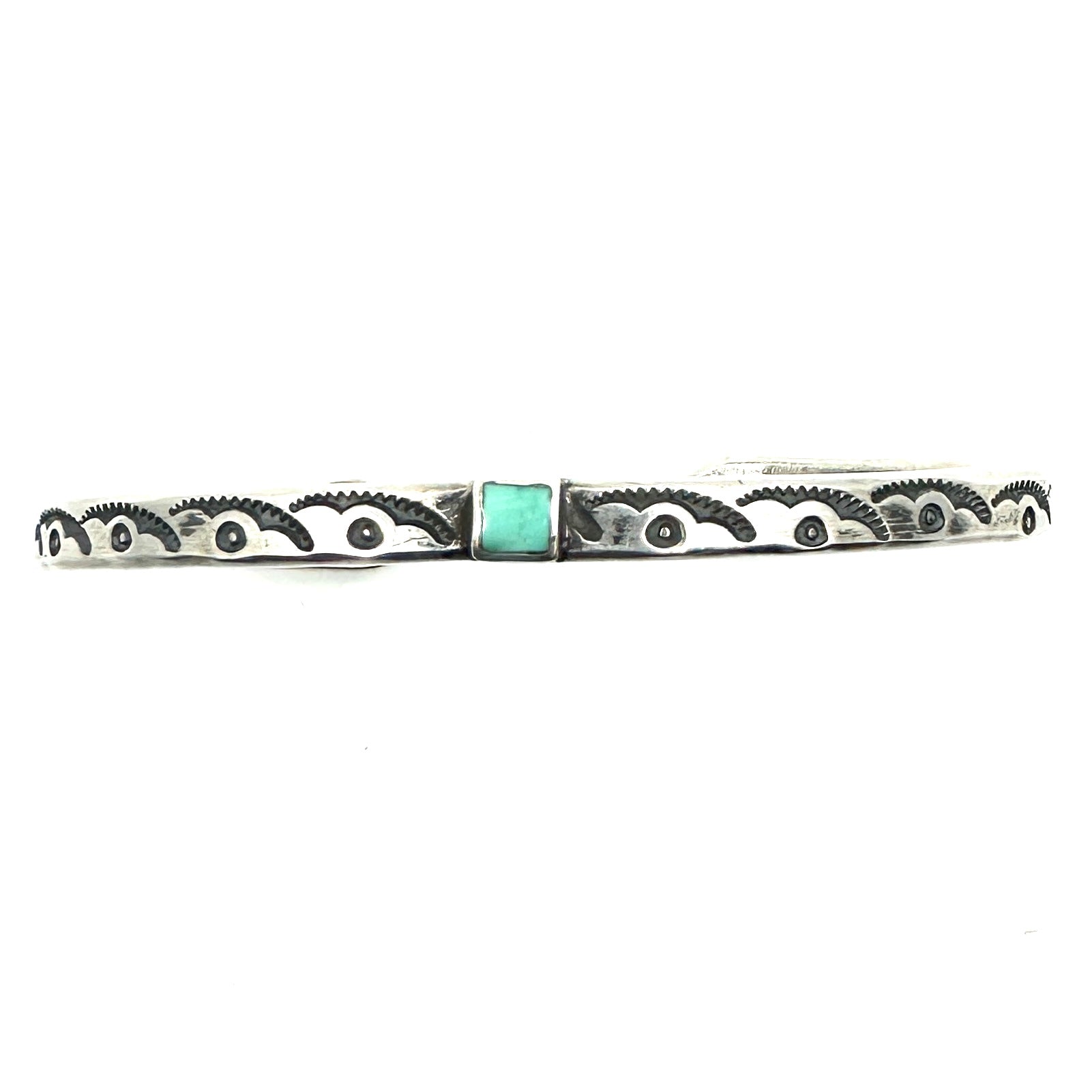 Isaac Peterson Sterling Silver Stacker with Lone Mountain Turquoise