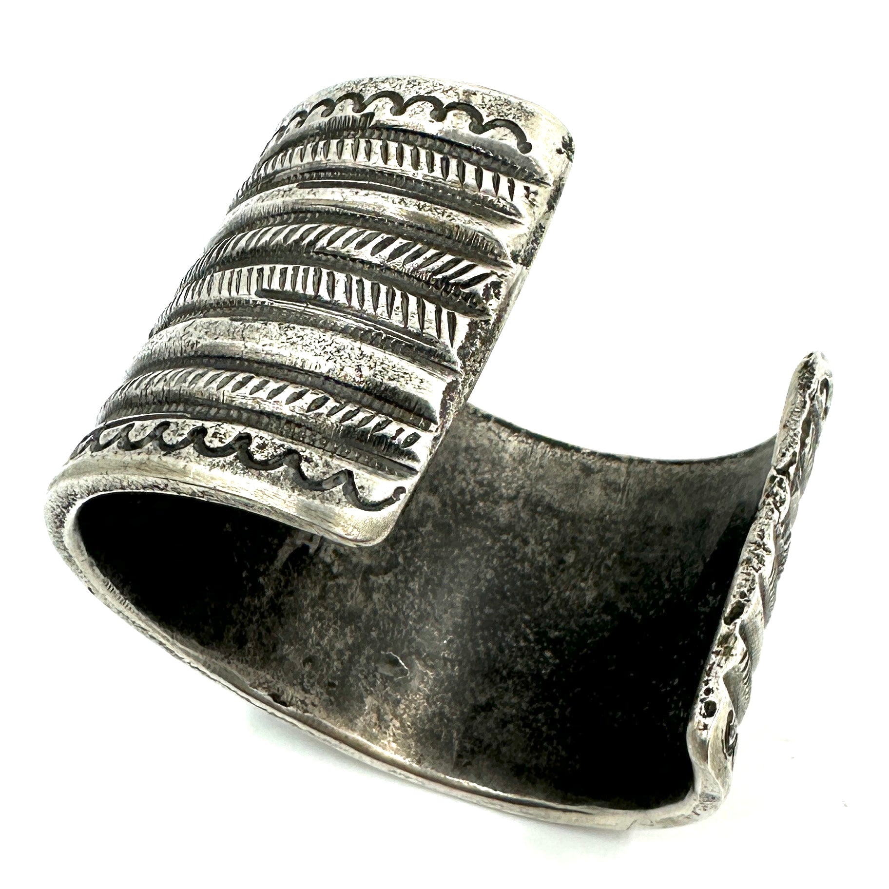 Jock Favour Heavy Coin Silver Rope Cuff with Turquoise