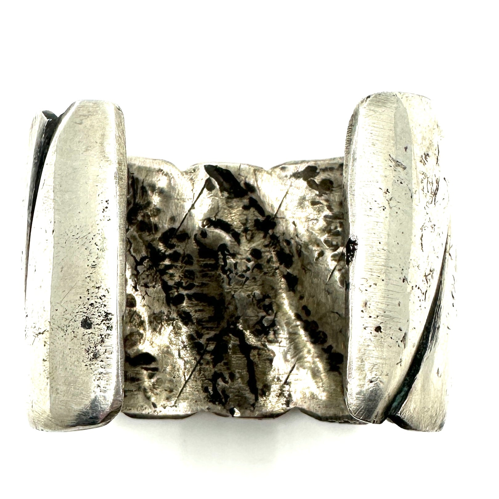 Jock Favour Coin Silver Heavy Wide Cuff