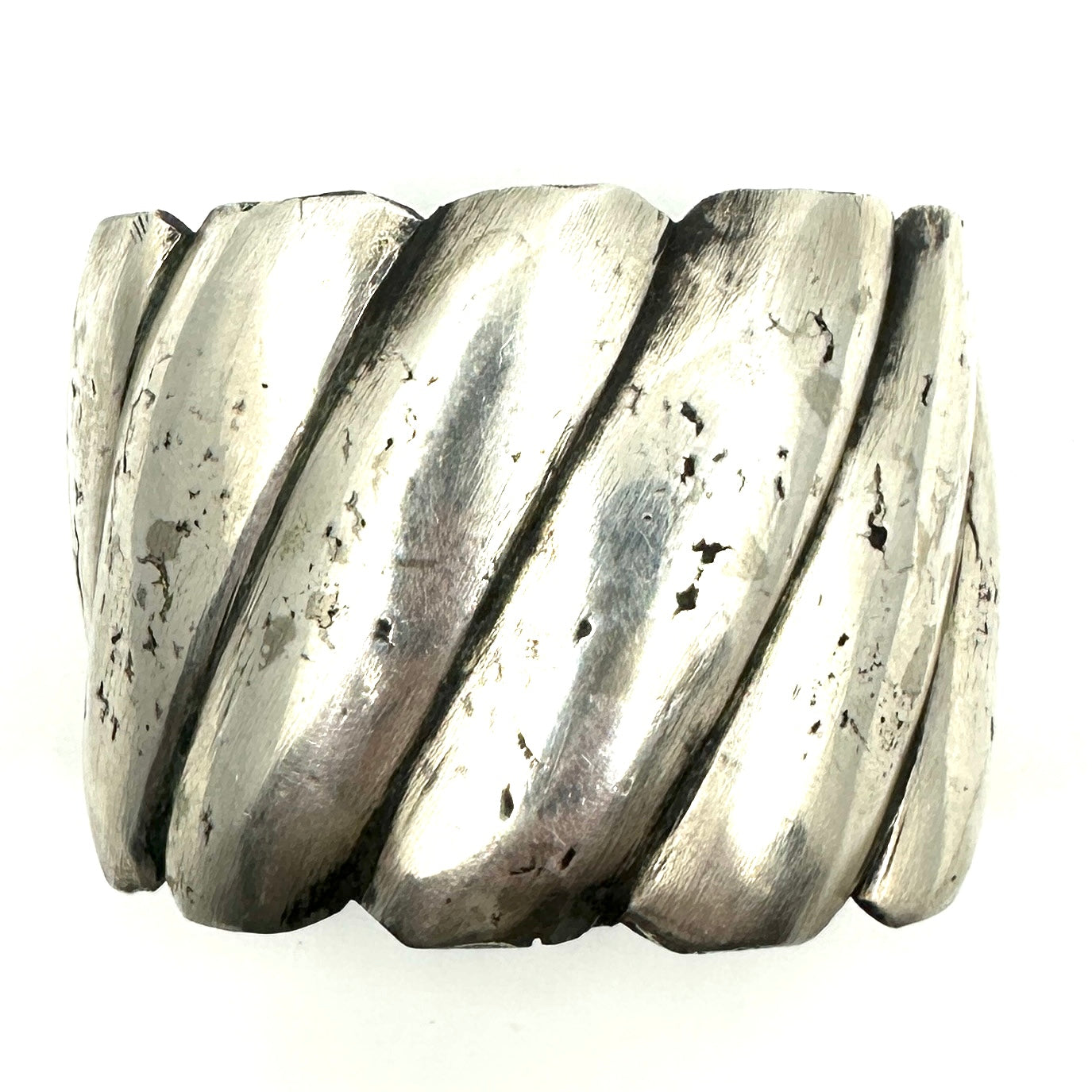 Jock Favour Coin Silver Heavy Wide Cuff