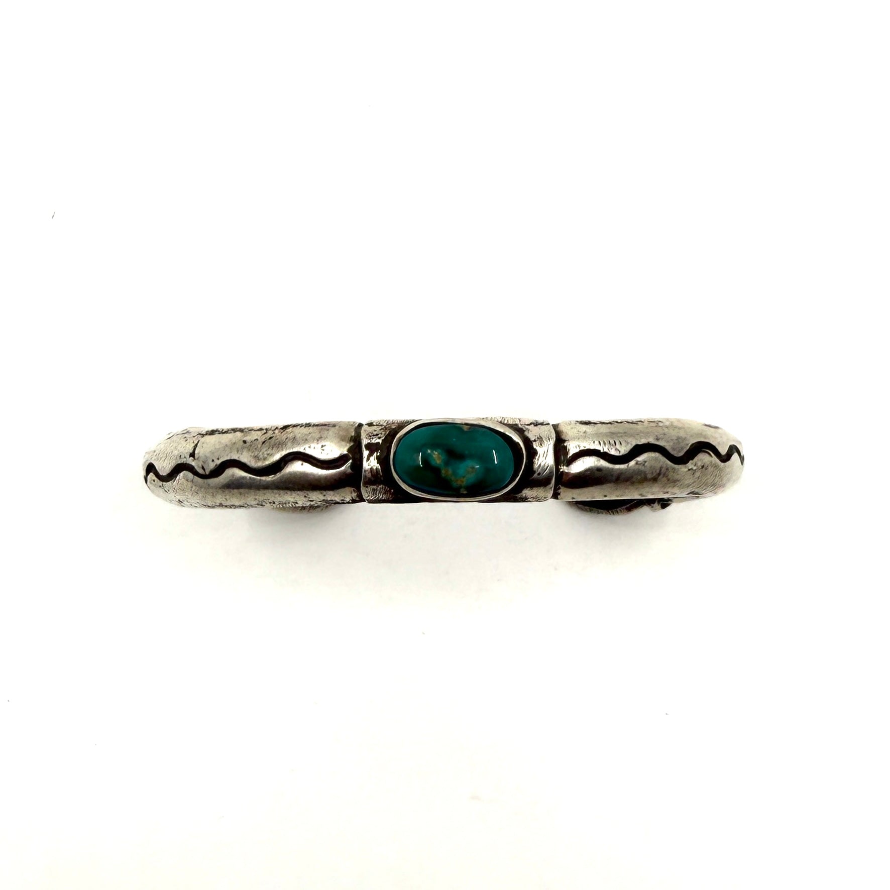 Jock Favour Coin Silver Stacker with Turquoise