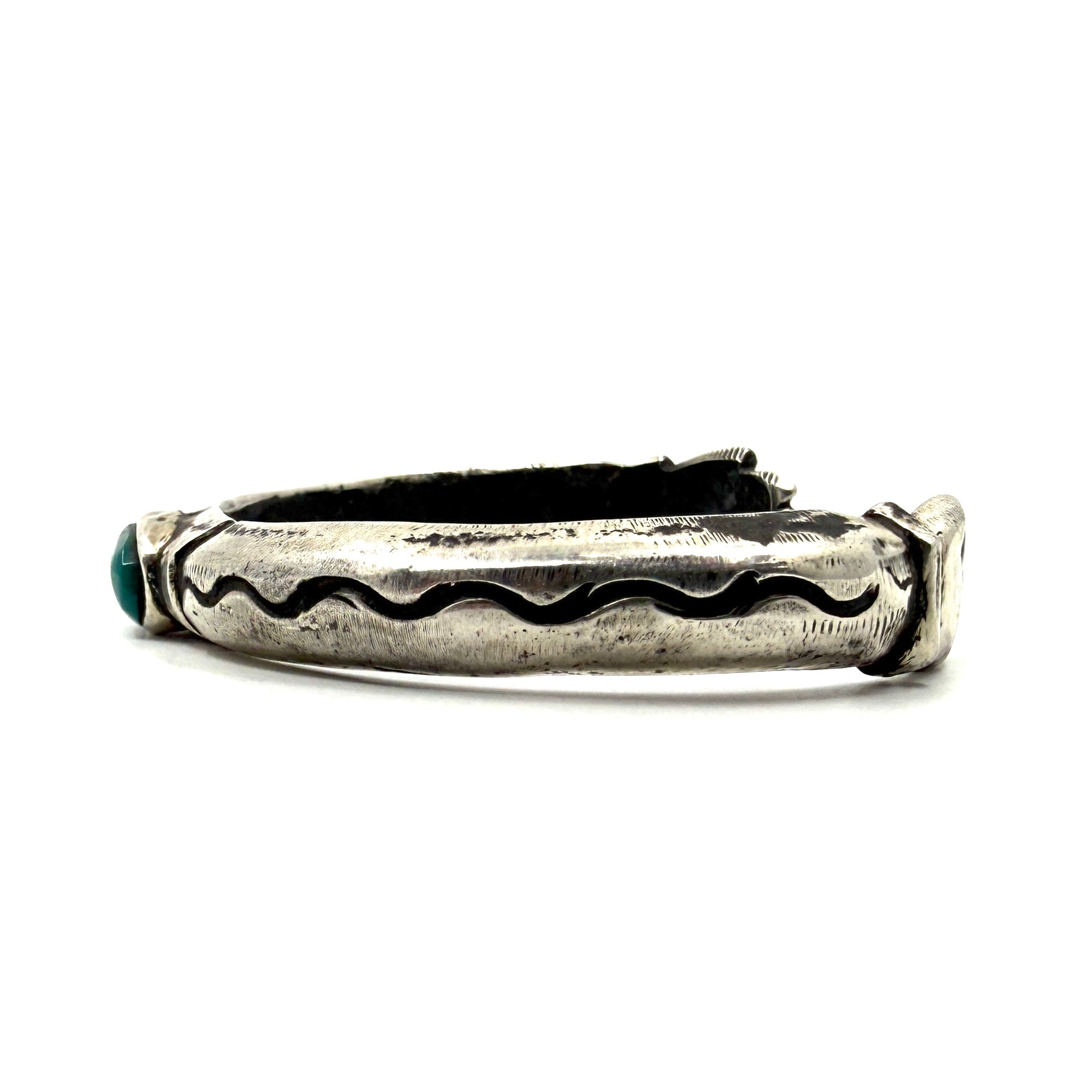 Jock Favour Coin Silver Stacker with Turquoise