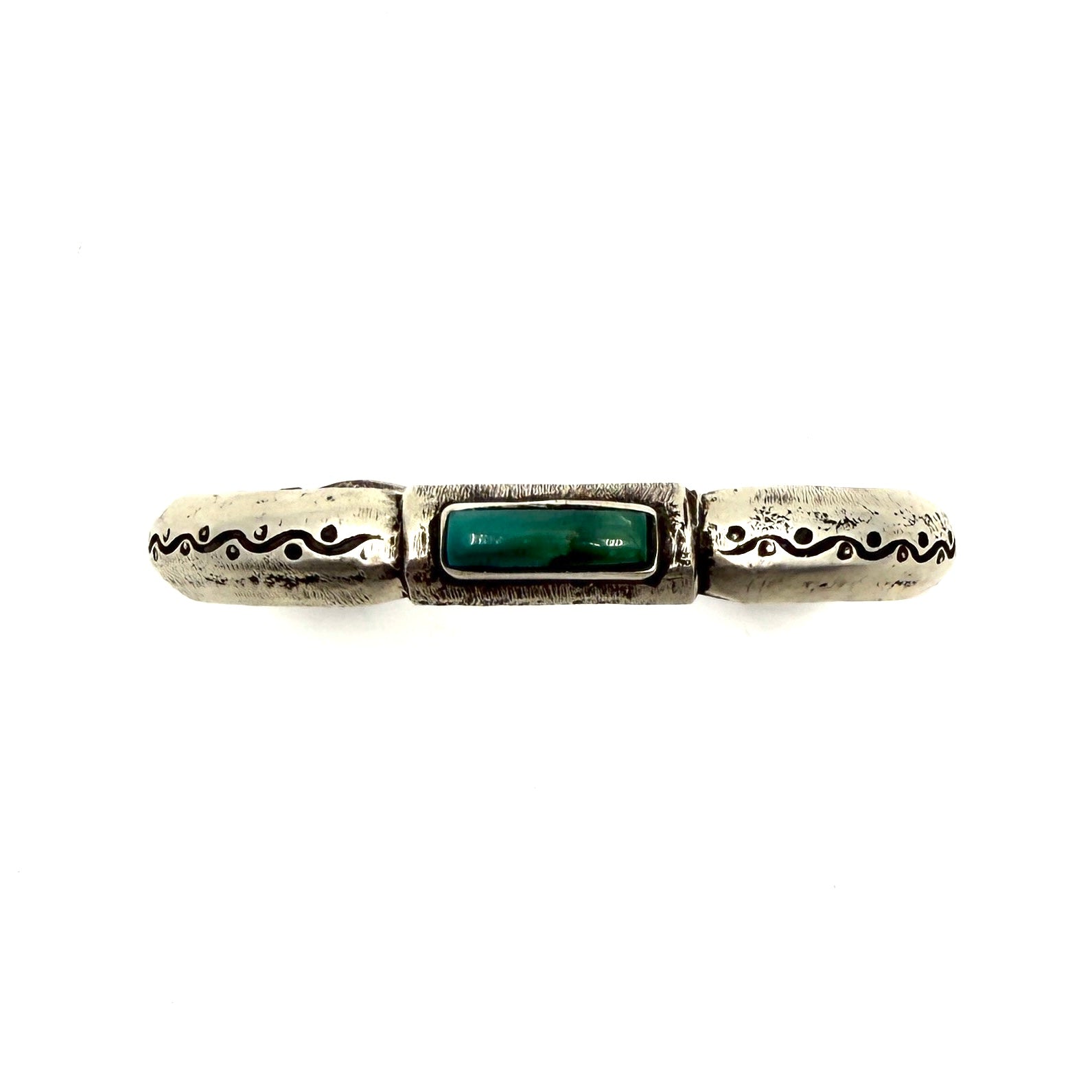 Jock Favour Coin Silver Stacker Bracelet with Turquoise