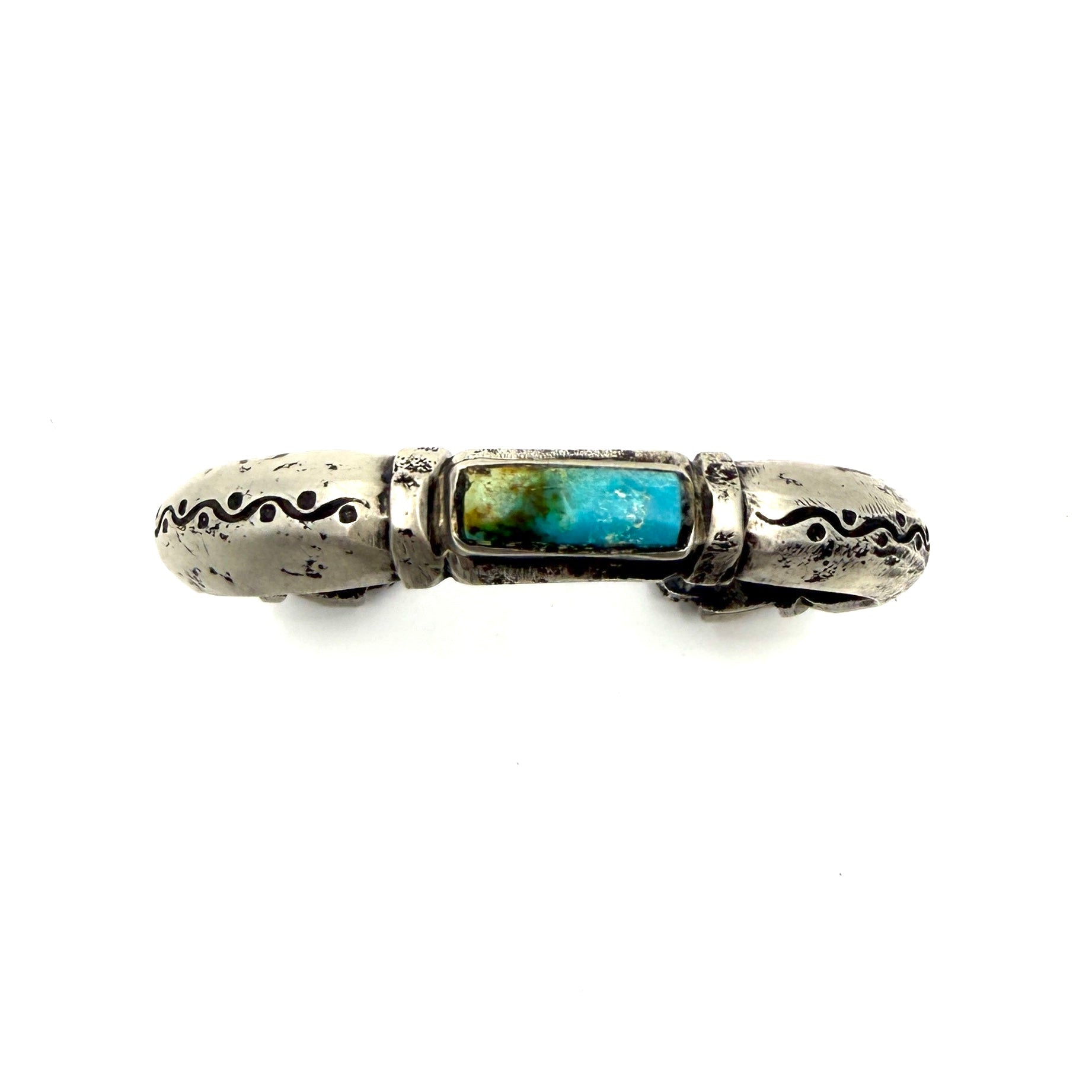 Jock Favour Coin Silver Stacker Bracelet with Turquoise
