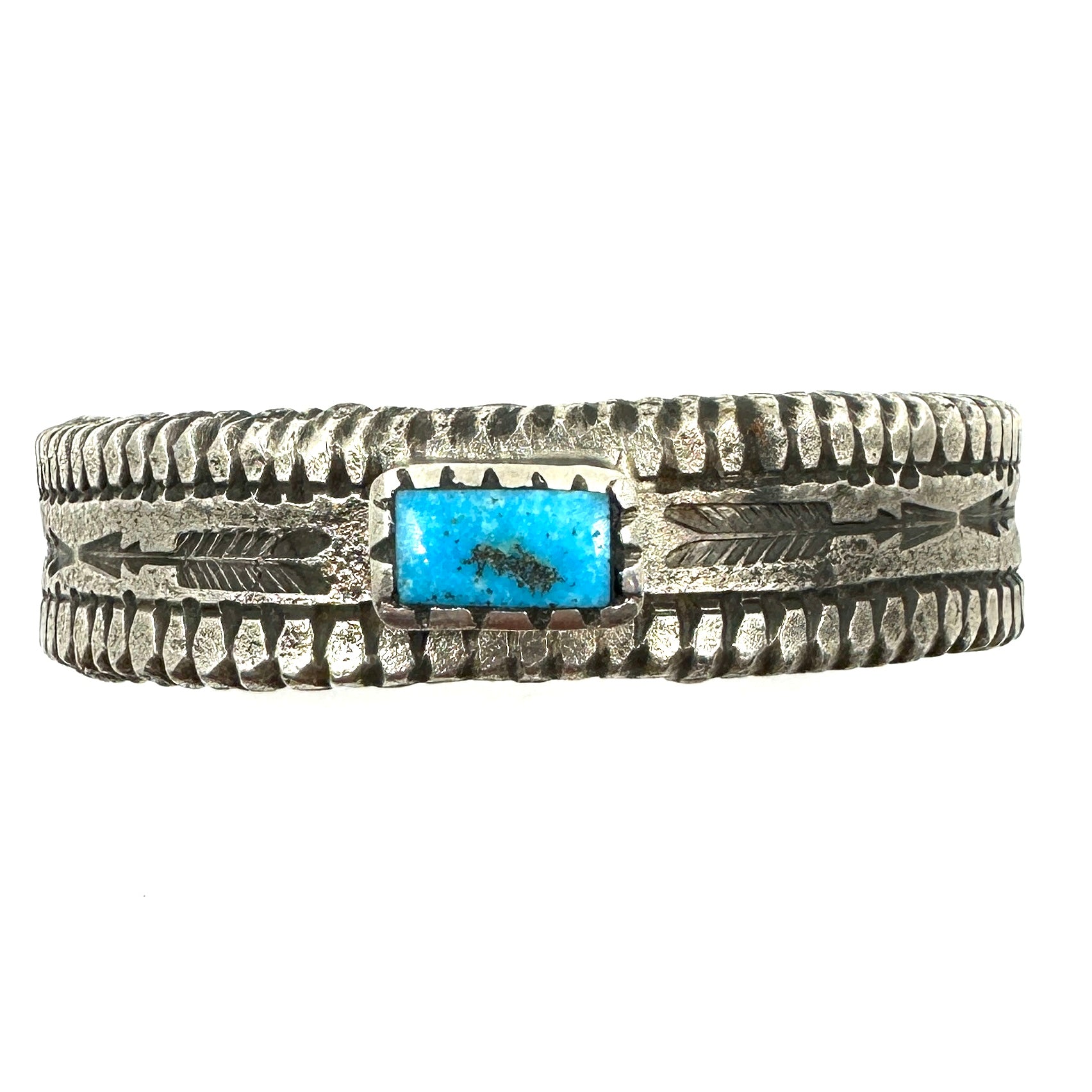 Jock Favour Arrow Bracelet with Square Turquoise Stone