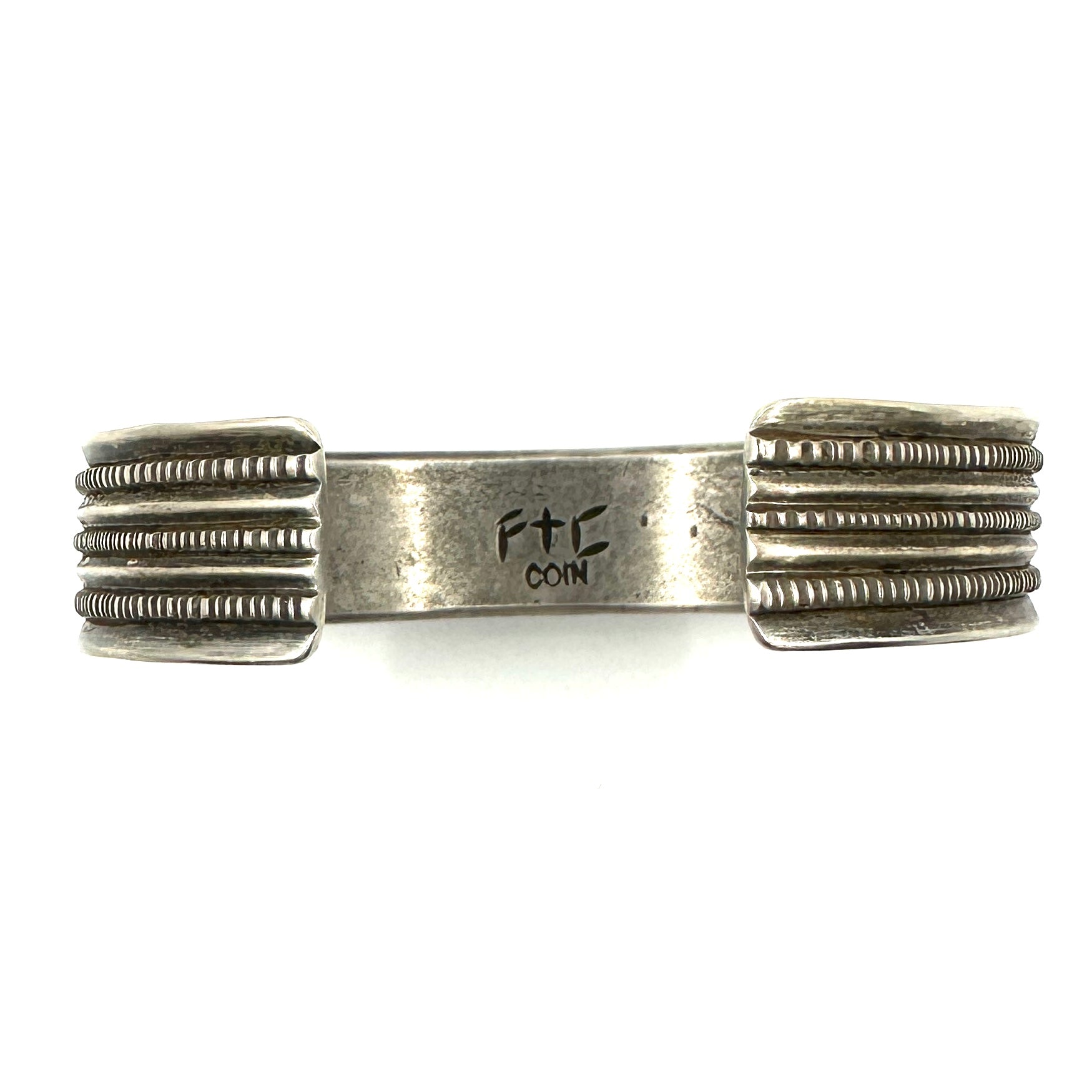 Coin Silver Three-Rope Bracelet with Harcross Turquoise by Joe O'Neill (Falcon Trading Company)