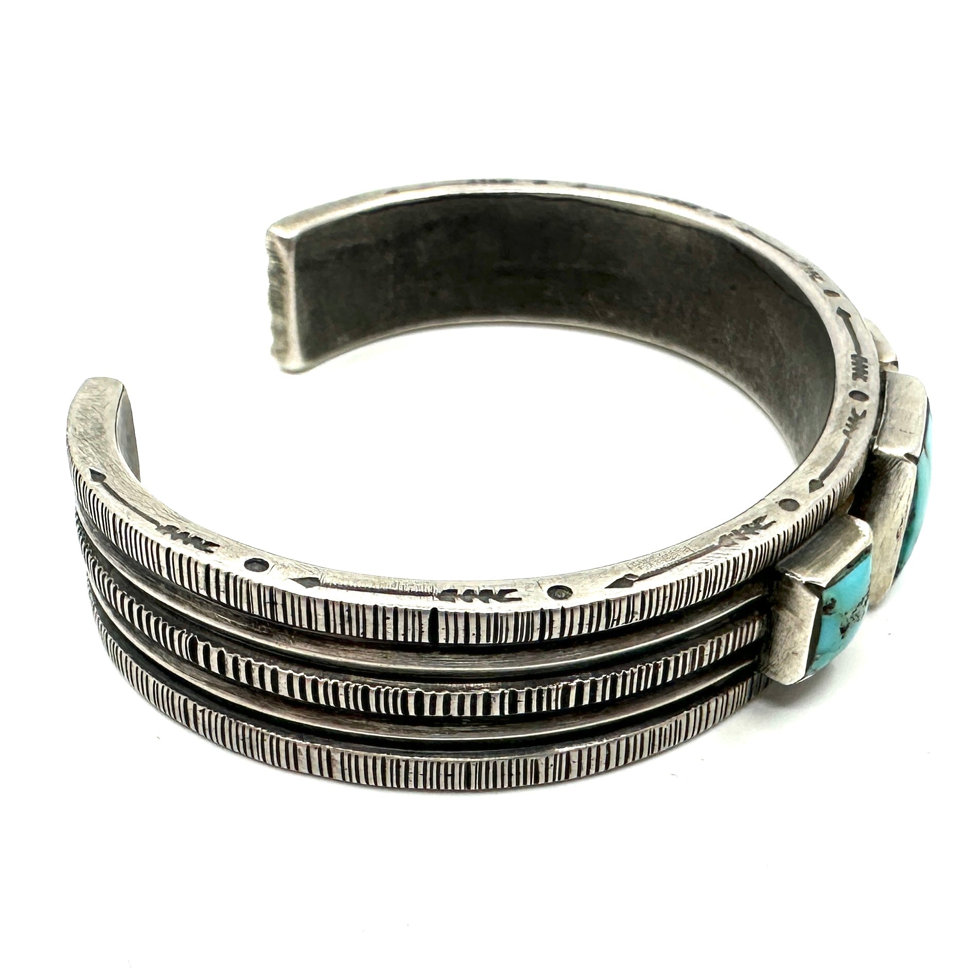 Three Rope Bracelet with Three Fox Turquoise Stones by Joe O'Neill (Falcon Trading Company)