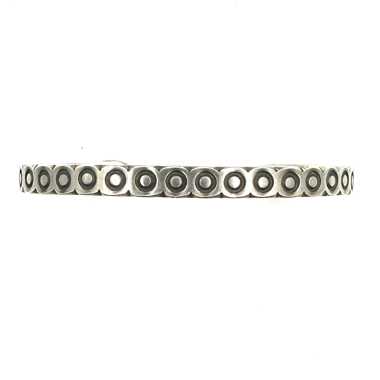 Tracey Belt Sterling Silver Circle Stamped Stacker Bracelet
