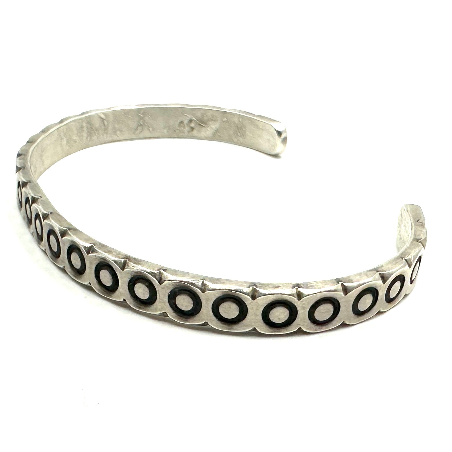 Tracey Belt Sterling Silver Circle Stamped Stacker Bracelet