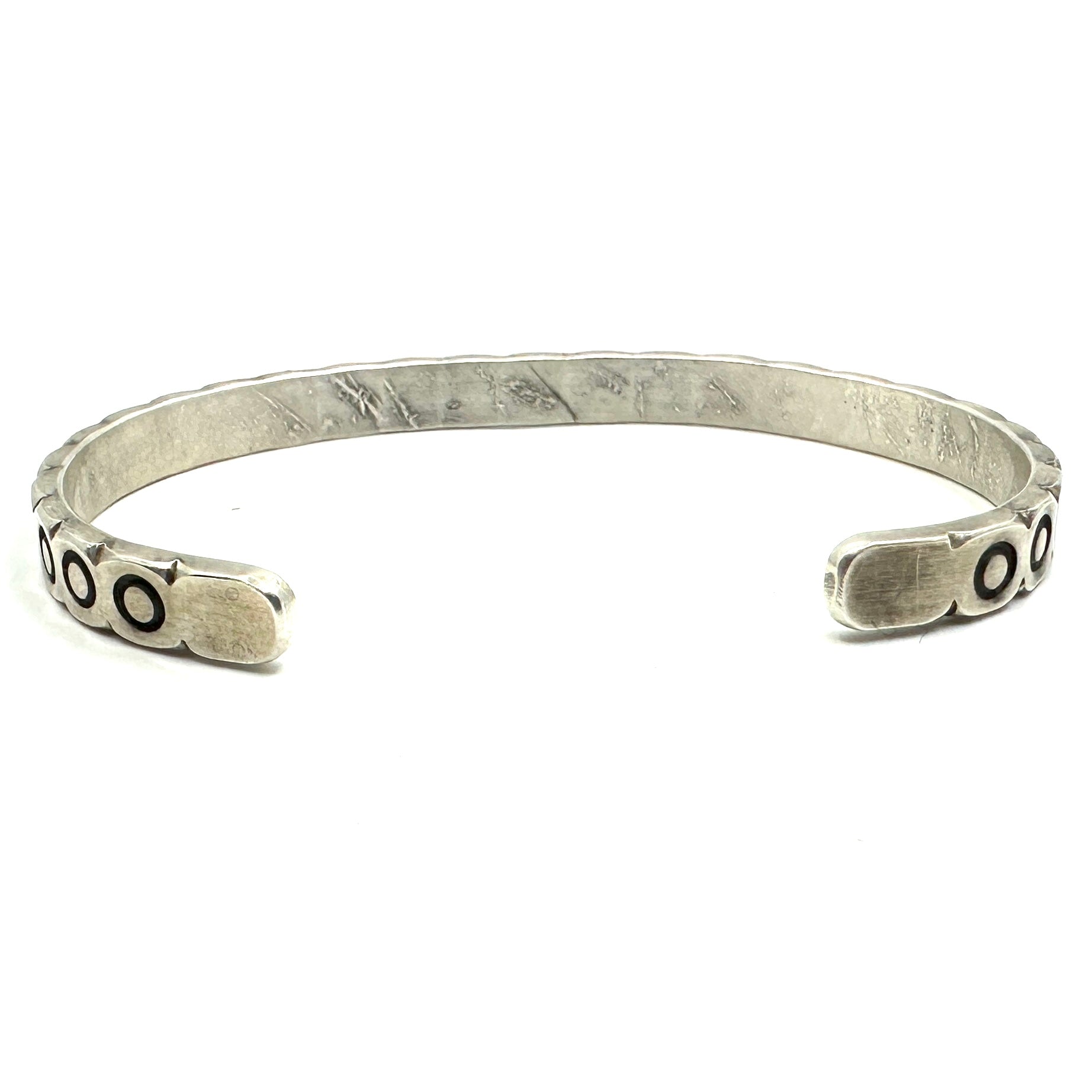 Tracey Belt Sterling Silver Circle Stamped Stacker Bracelet