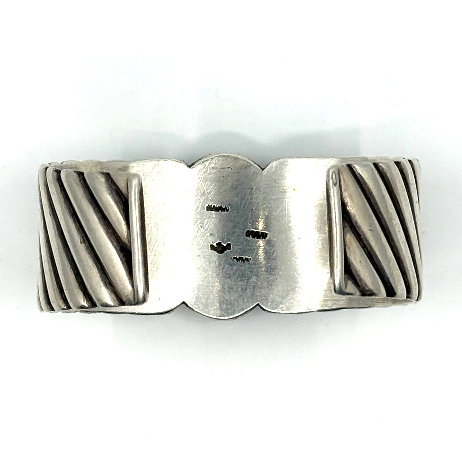 Vintage Navajo Guild Filed Bracelet with High Grade Lone Mountain Turquoise