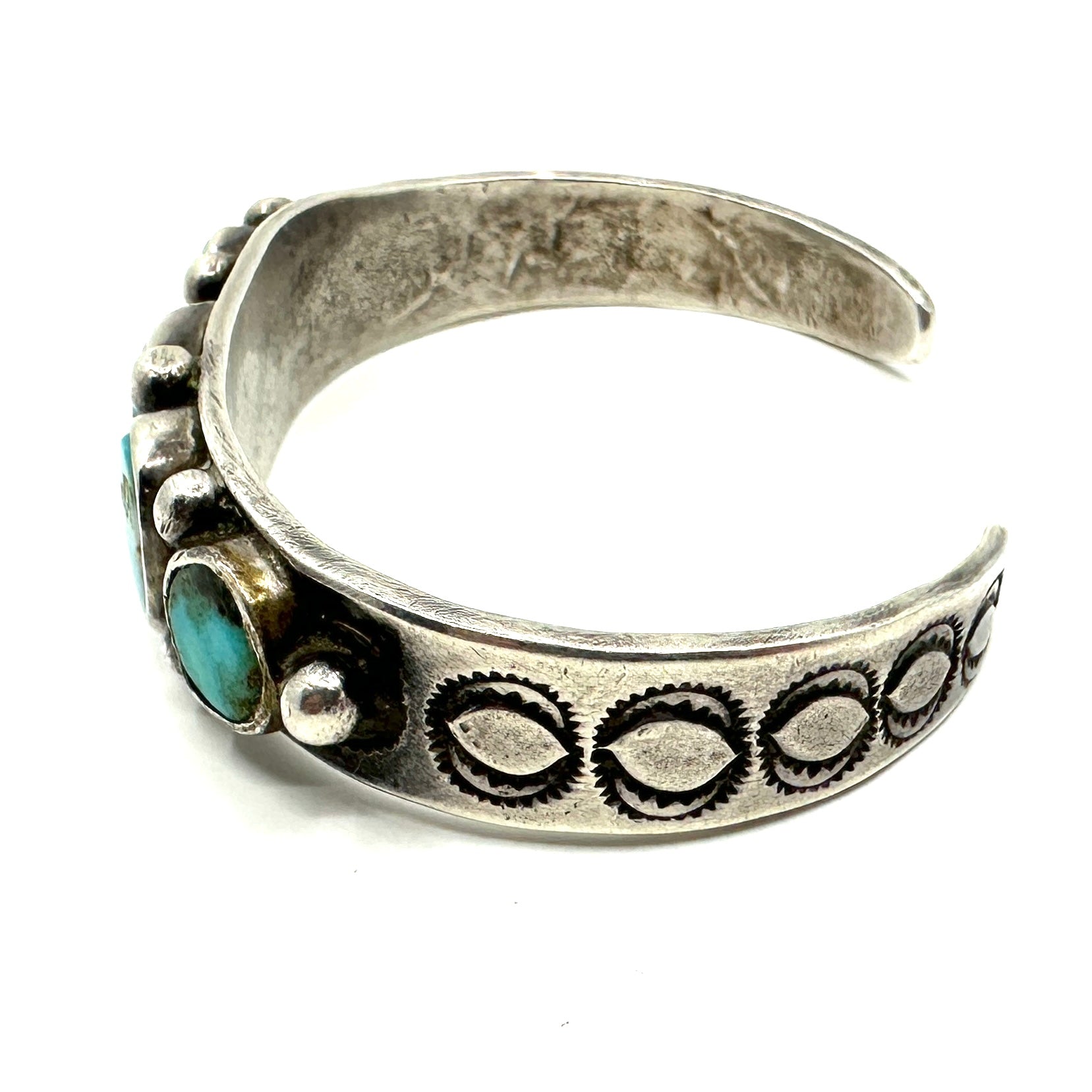 Vintage Ingot Bracelet with 5 Turquoise Stones