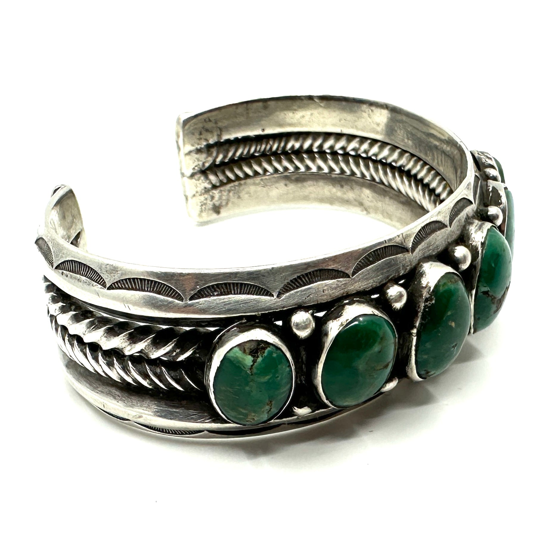 Vintage Navajo Double Carinated Row Bracelet