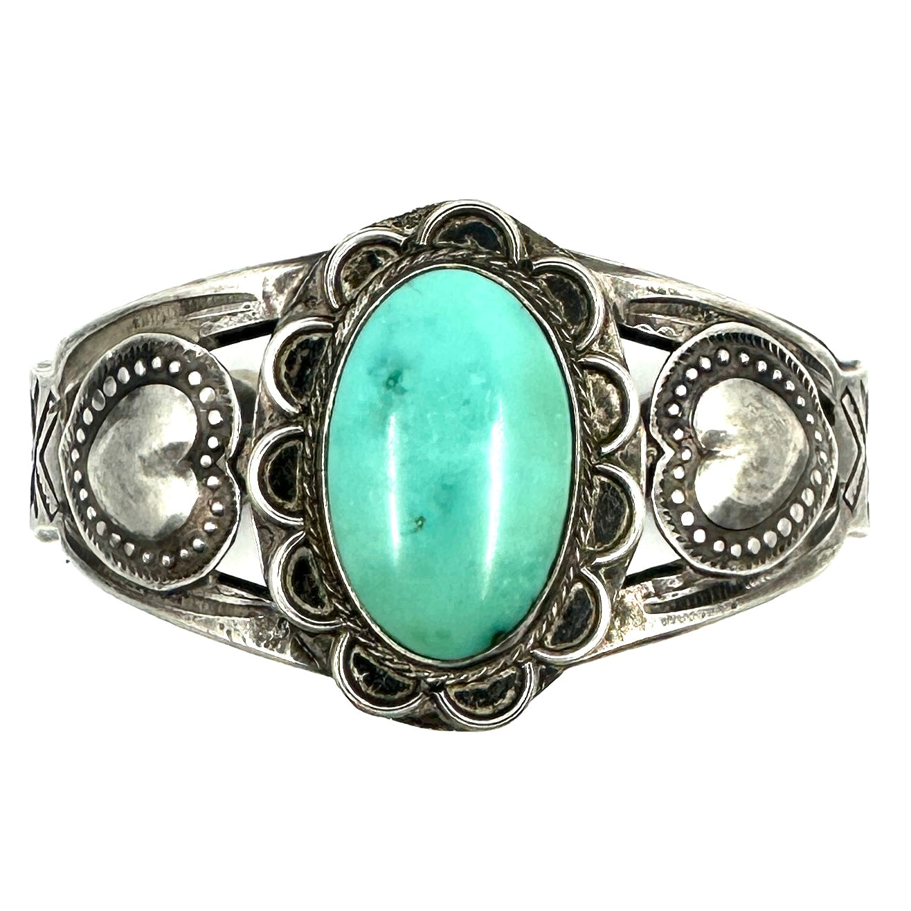 Vintage Split Shank Bracelet with Hearts