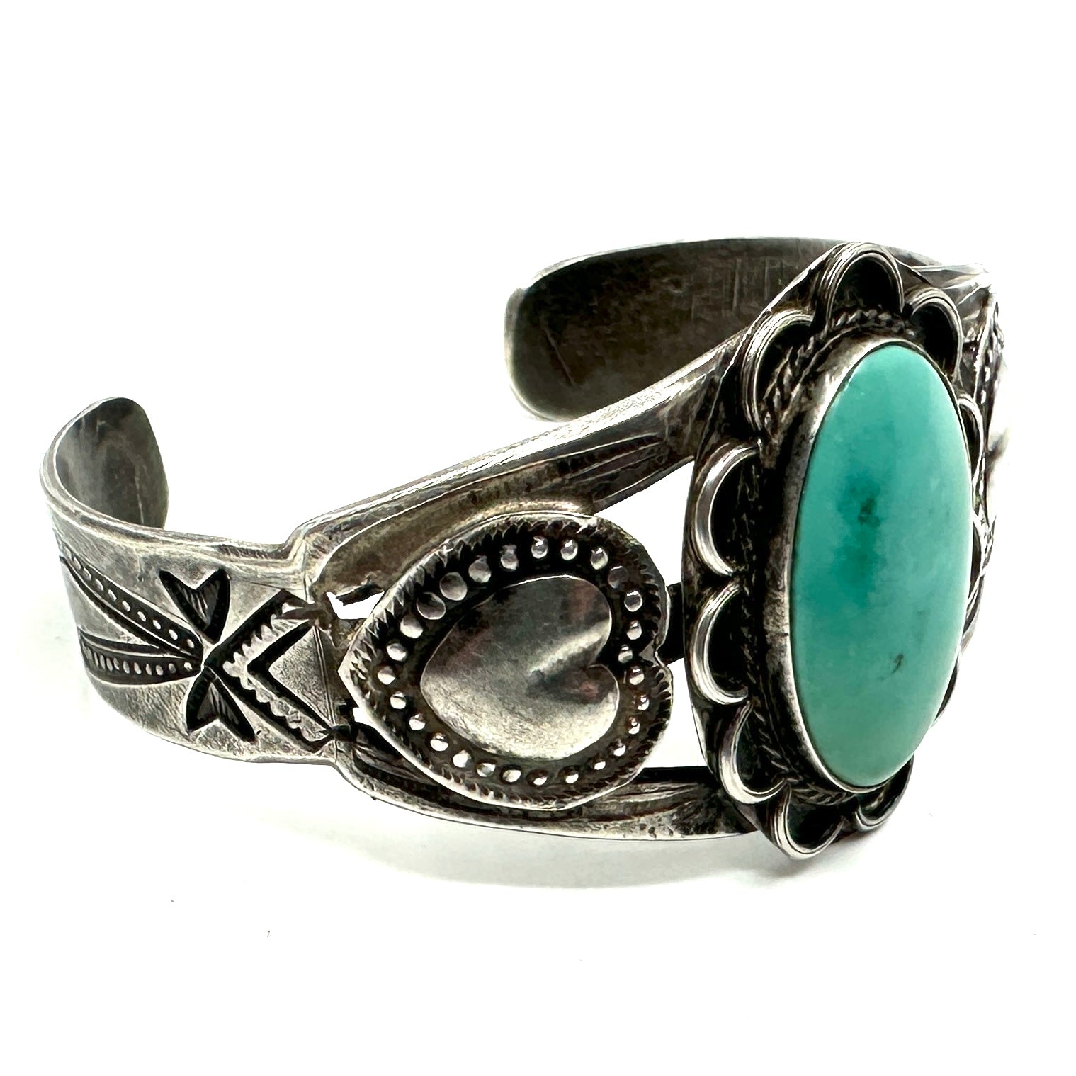 Vintage Split Shank Bracelet with Hearts