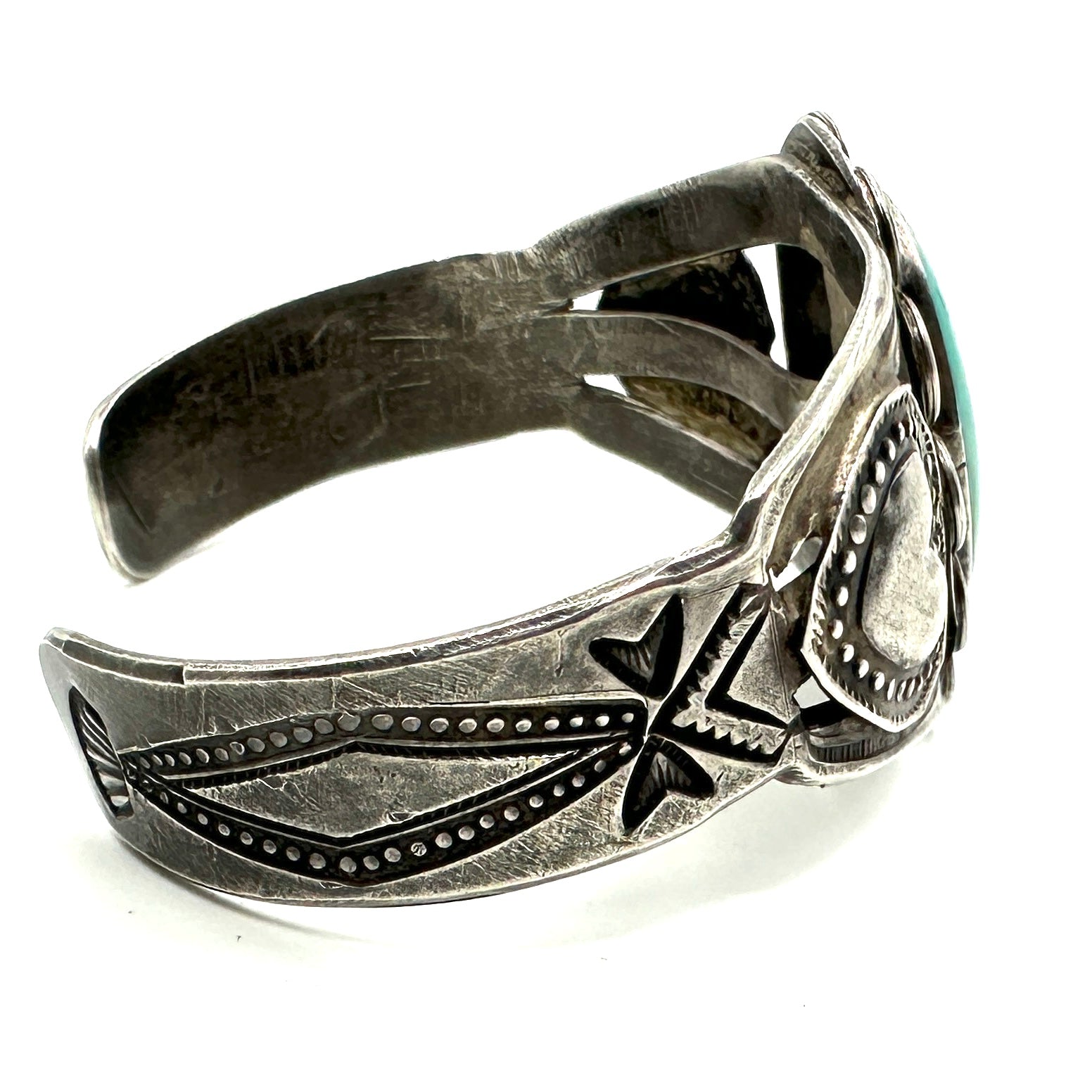 Vintage Split Shank Bracelet with Hearts