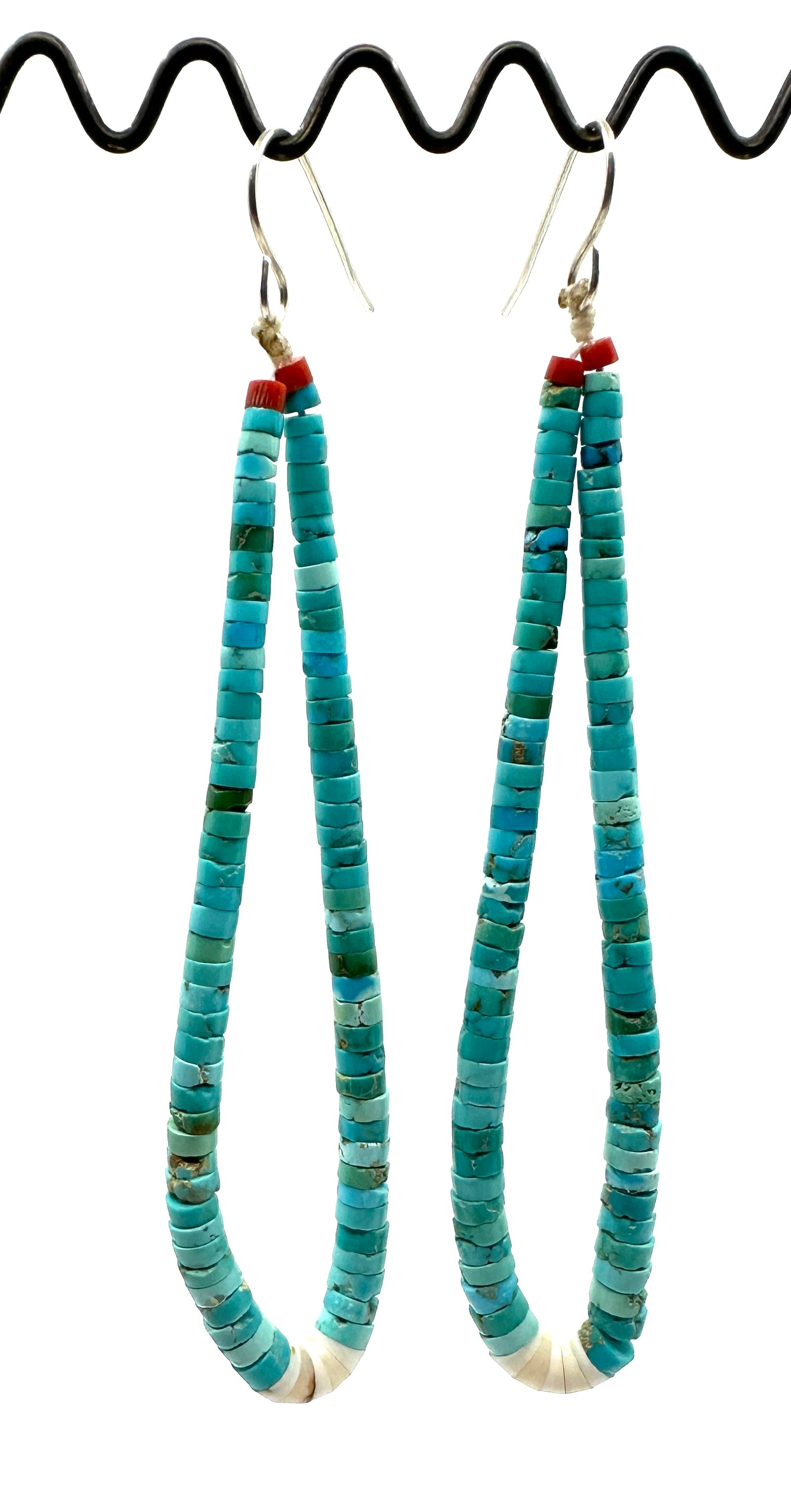 Cheyenne Grabiec Bisbee and Shell Heishi Bead Earrings