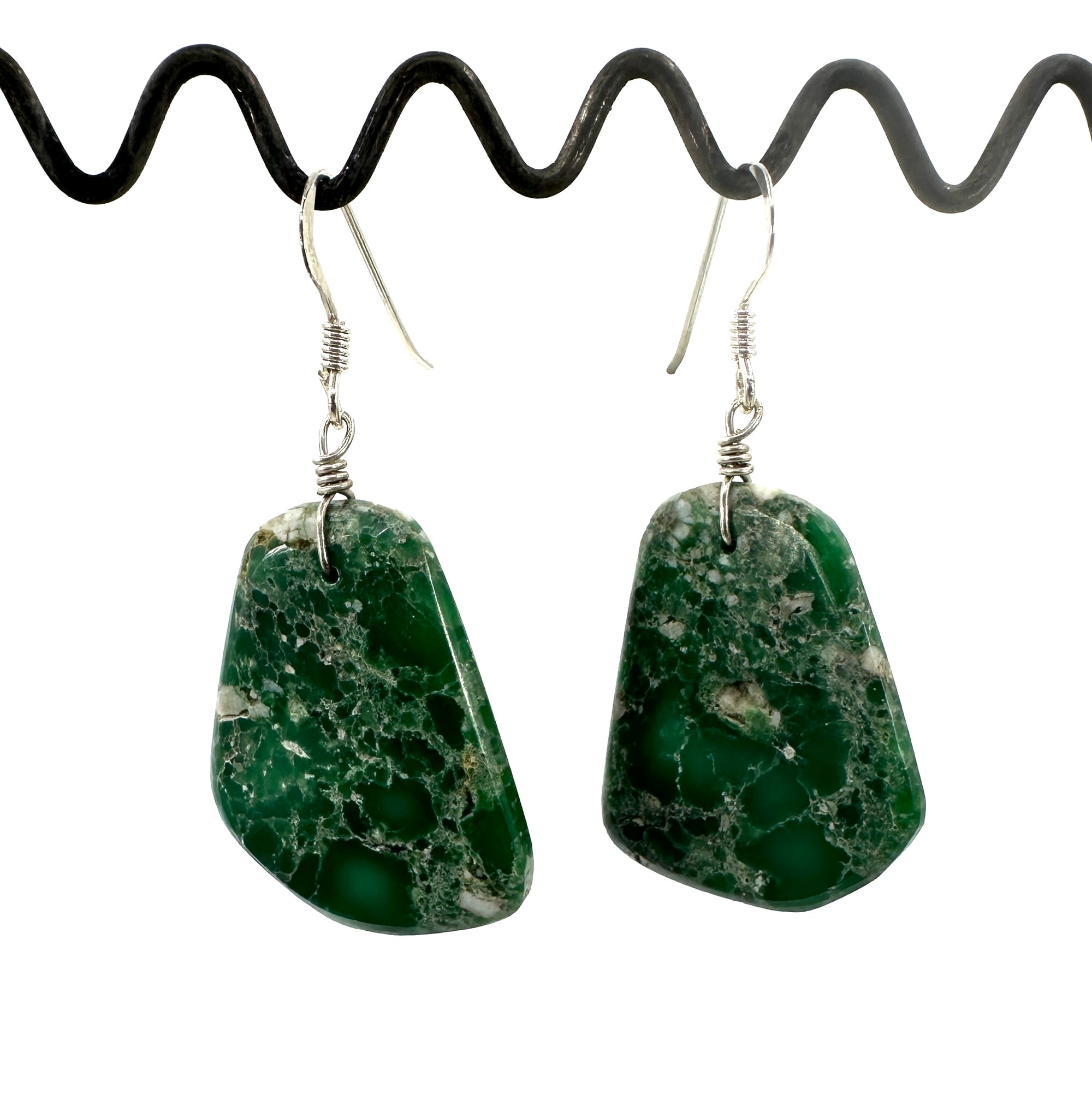 Ray Lovato Broken Arrow Variscite Tab Earrings