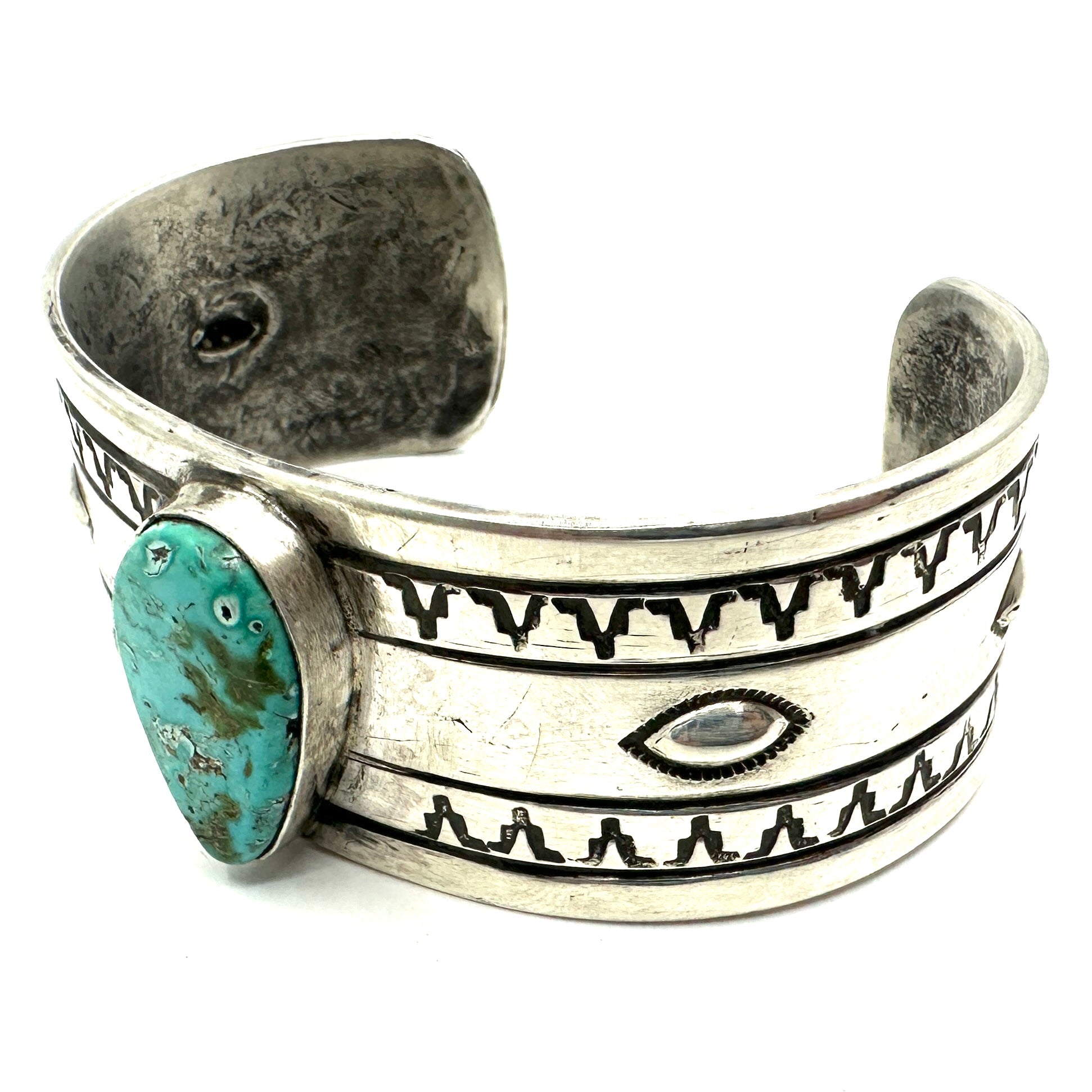 Kaiden Conde Coin Silver Cuff with Poquito Ridge Turquoise