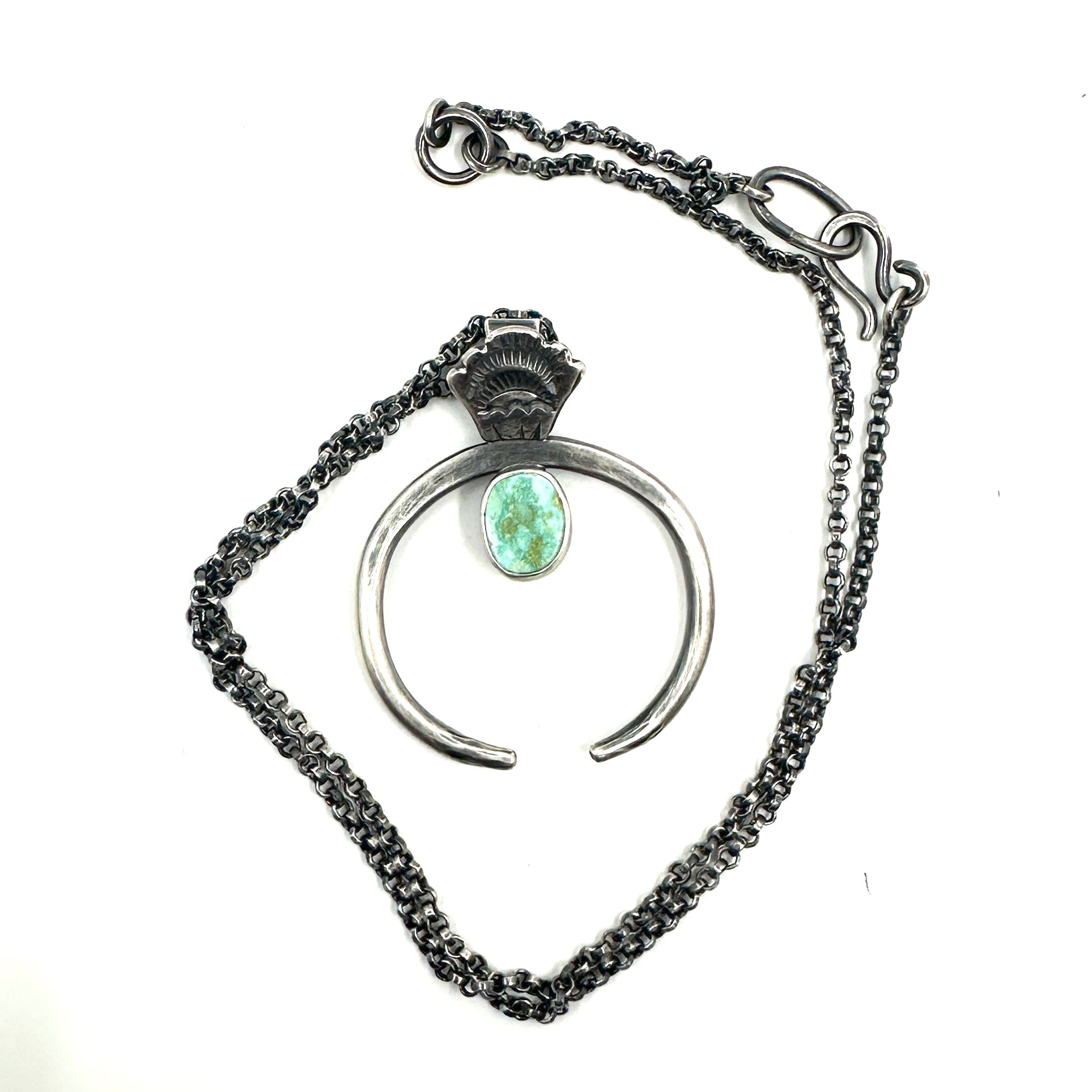 Tracey Belt Naja Pendant with Cripple Creek Turquoise