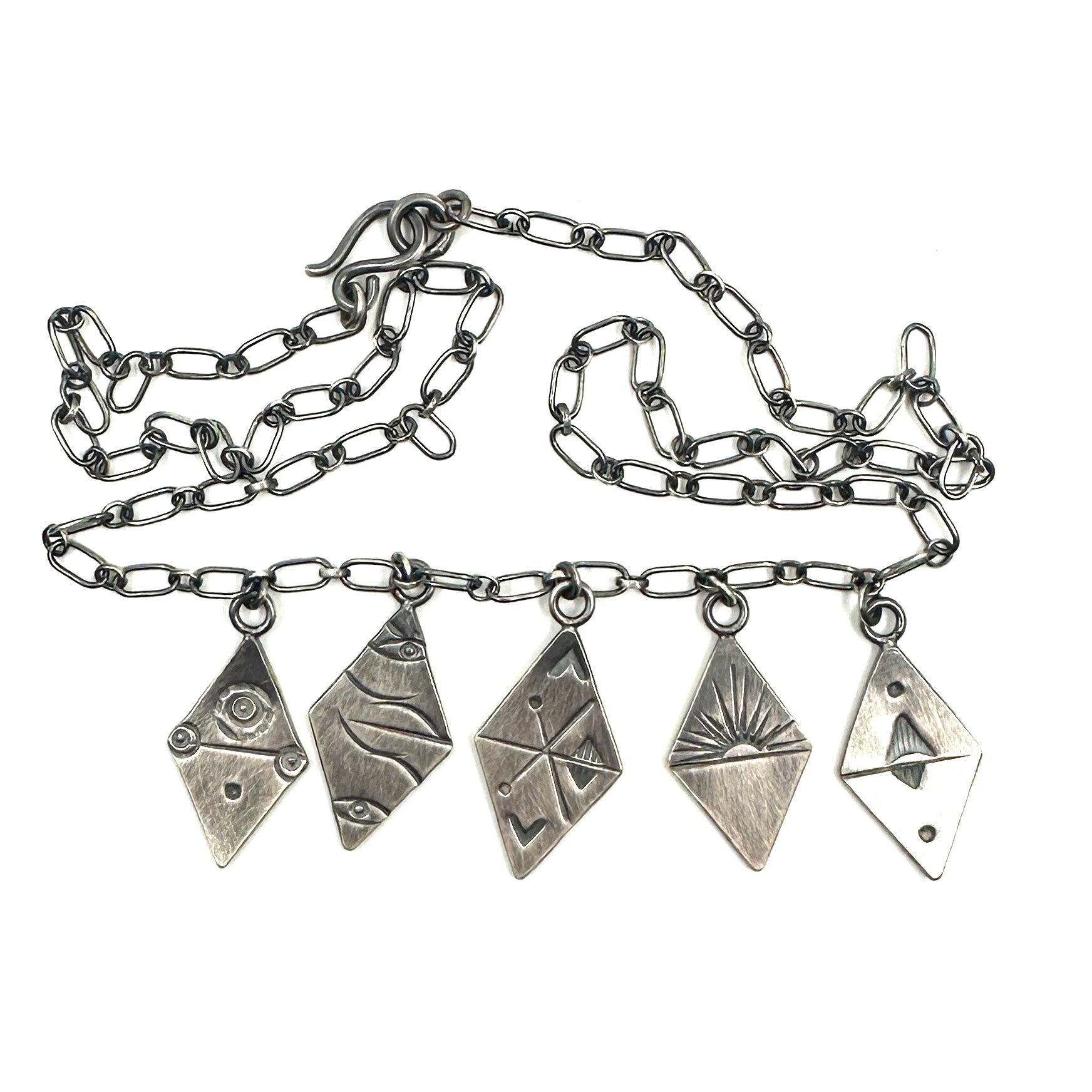 Tracey Belt Stamped Diamond Sterling Silver Necklace