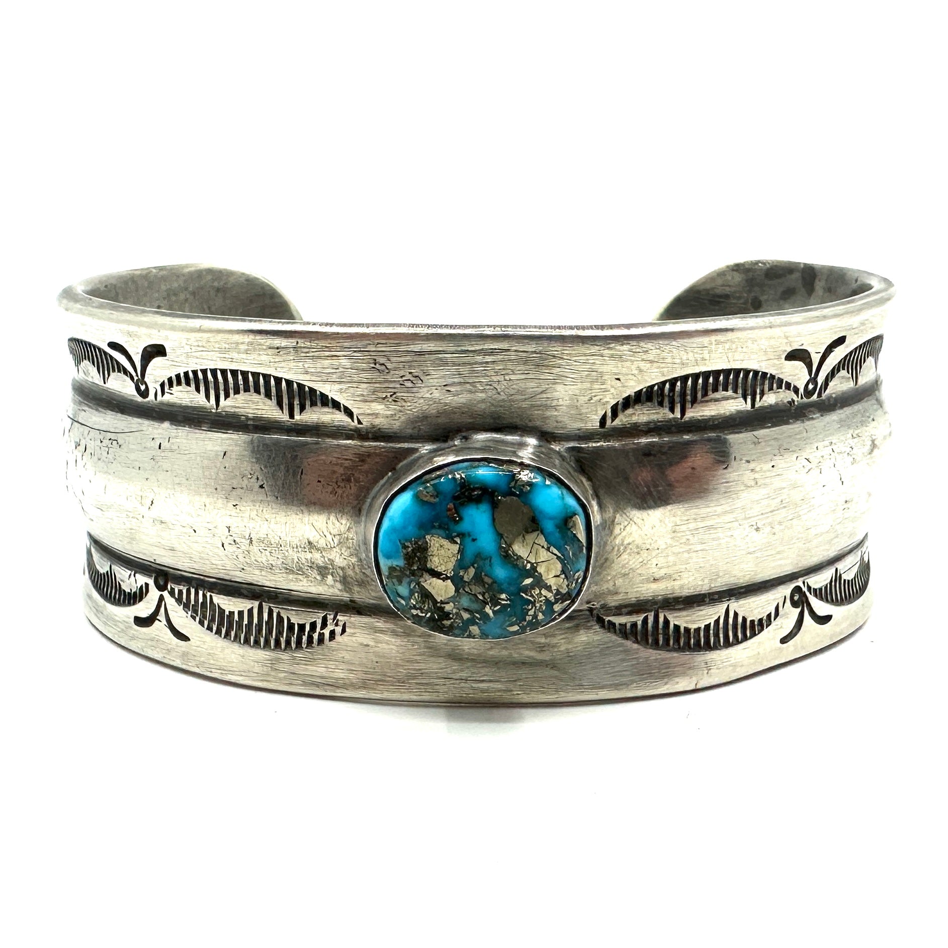 Rio Sterling Silver Tufa Cast Bracelet With Ithaca Peak Turquoise