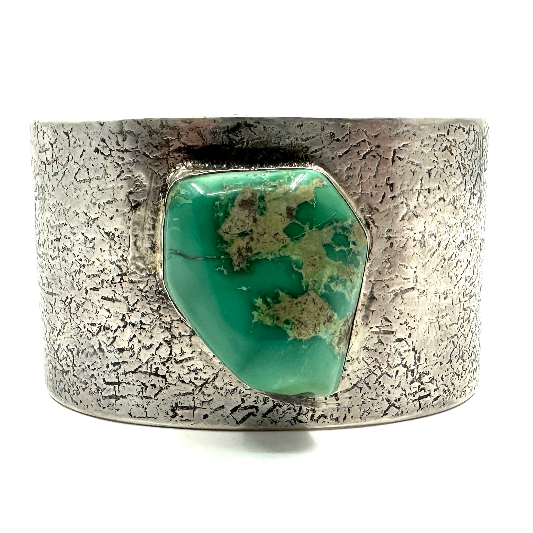 Bubba Shackleford Tufa Cast Sterling Silver Cuff with Massive Fox High Dome Cab