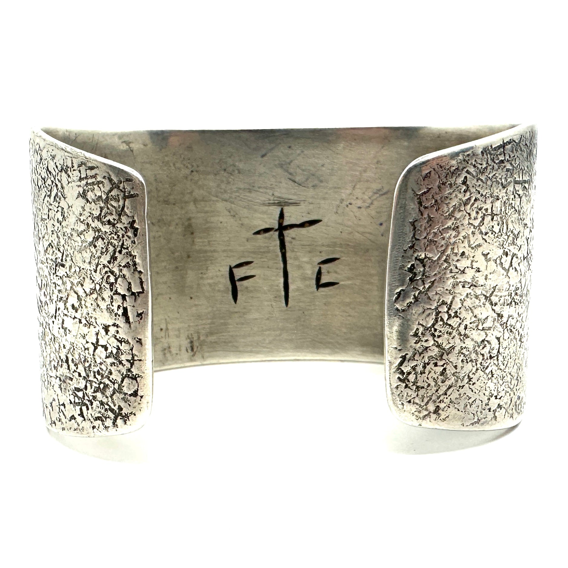 Bubba Shackleford Tufa Cast Sterling Silver Cuff with Massive Fox High Dome Cab