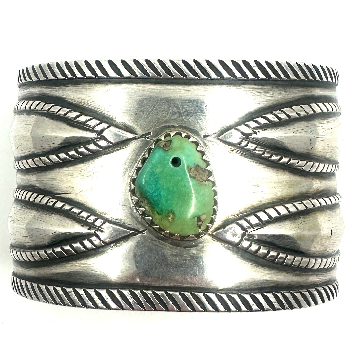 Troy Oviedo Coin Silver Cuff with a Vintage Tab Cab