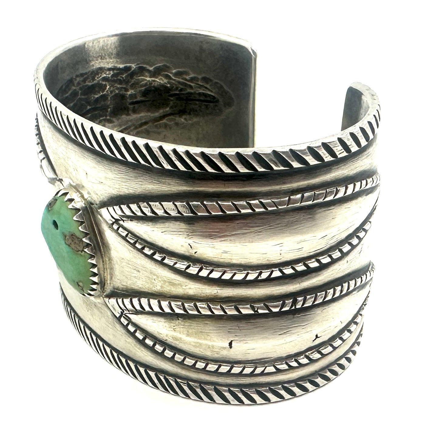 Troy Oviedo Coin Silver Cuff with a Vintage Tab Cab