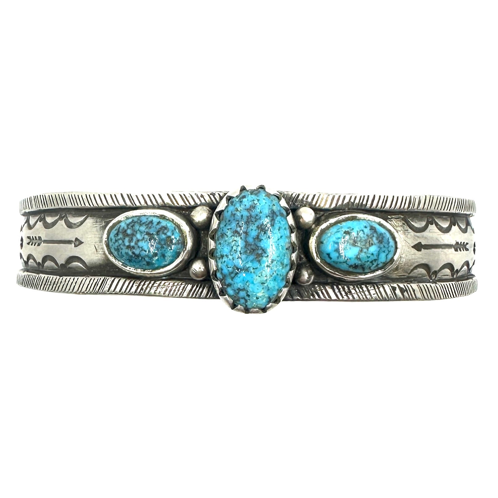 Joe O'neill Three Stone Cuff with Kingman Turquoise