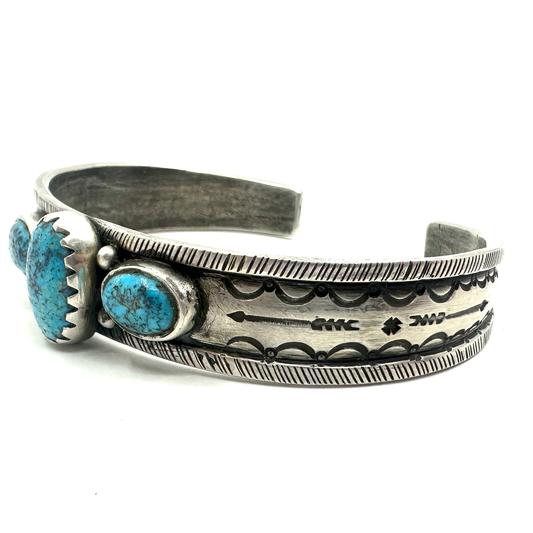 Joe O'neill Three Stone Cuff with Kingman Turquoise