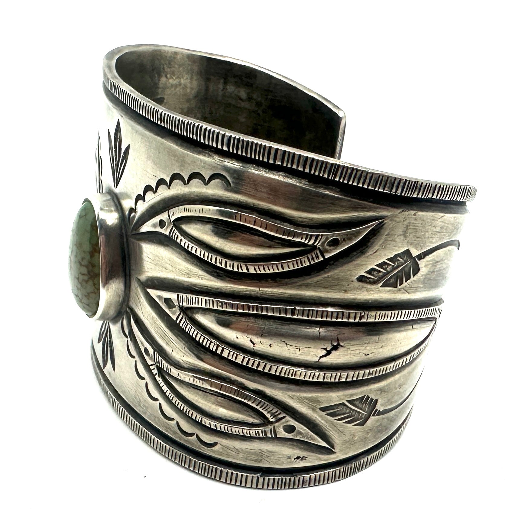 Joe O'neill Three Repousse Cuff with Carico Lake