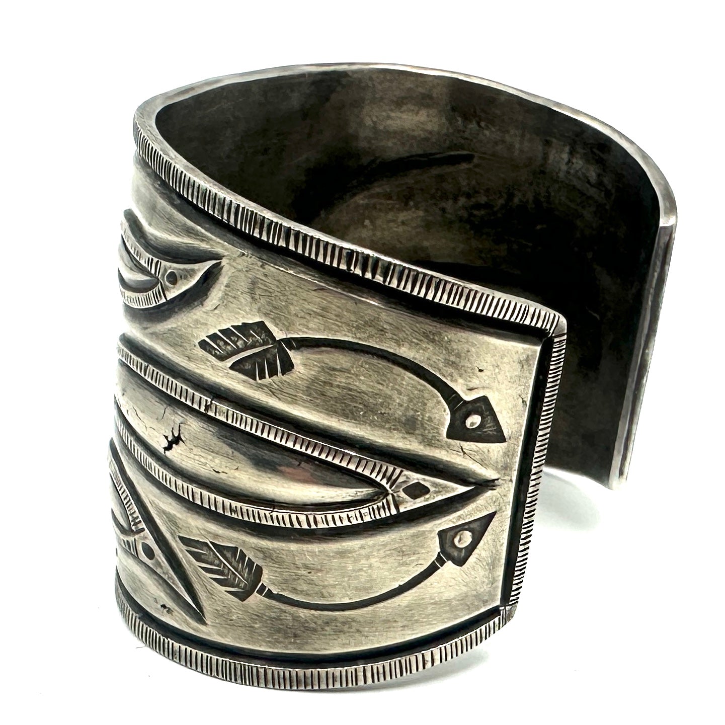 Joe O'neill Three Repousse Cuff with Carico Lake