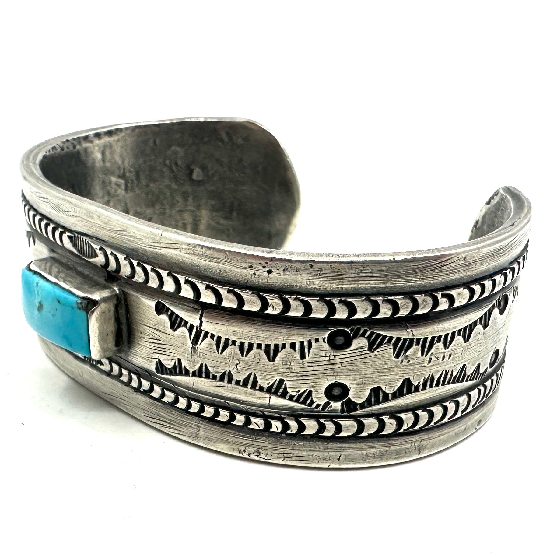 Rio Coin Silver Two Rope Cuff with Rectangle Fox Cab
