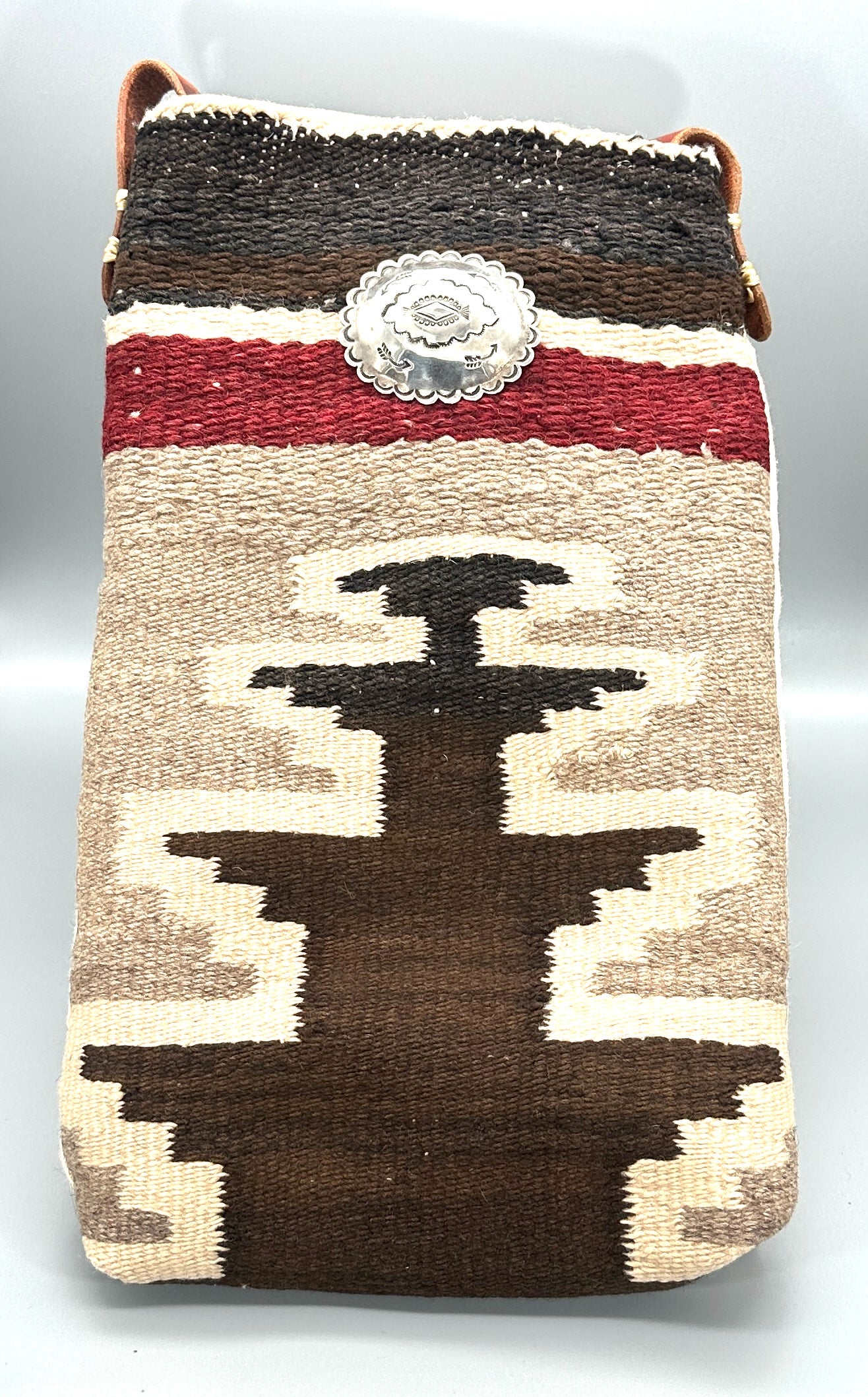 Pam Robbins Purse featuring a Navajo Weaving and Cotton Bank Bag With a Sterling Silver Concho