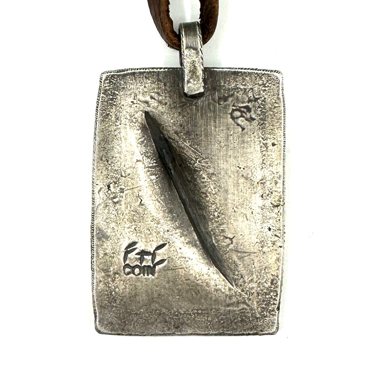 Coin Silver Pendant with Fox Turquoise by Joe O'Neill (Falcon Trading Company)