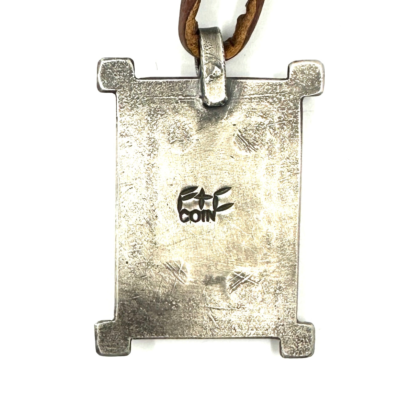 Coin Silver Pendant with Fox Turquoise by Joe O'Neill (Falcon Trading Company)