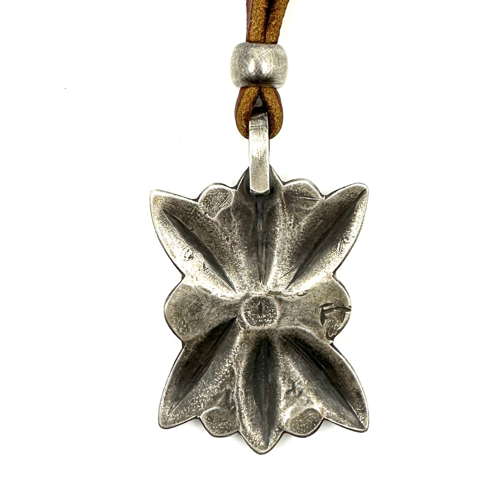 Coin Silver Repoussé Pendant with Kingman Turquoise by Joe O'Neill (Falcon Trading Company)