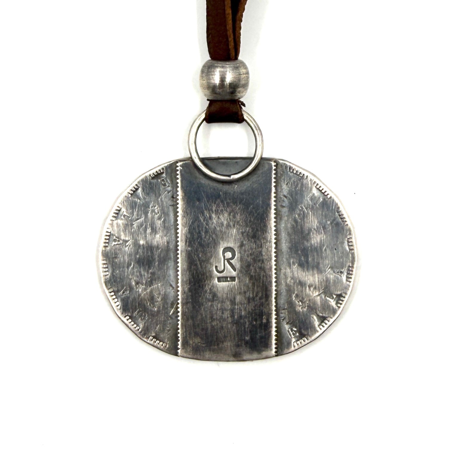 Jesse Robbins Double Fan Sterling Silver Pendant with Poquito Ridge Turquoise