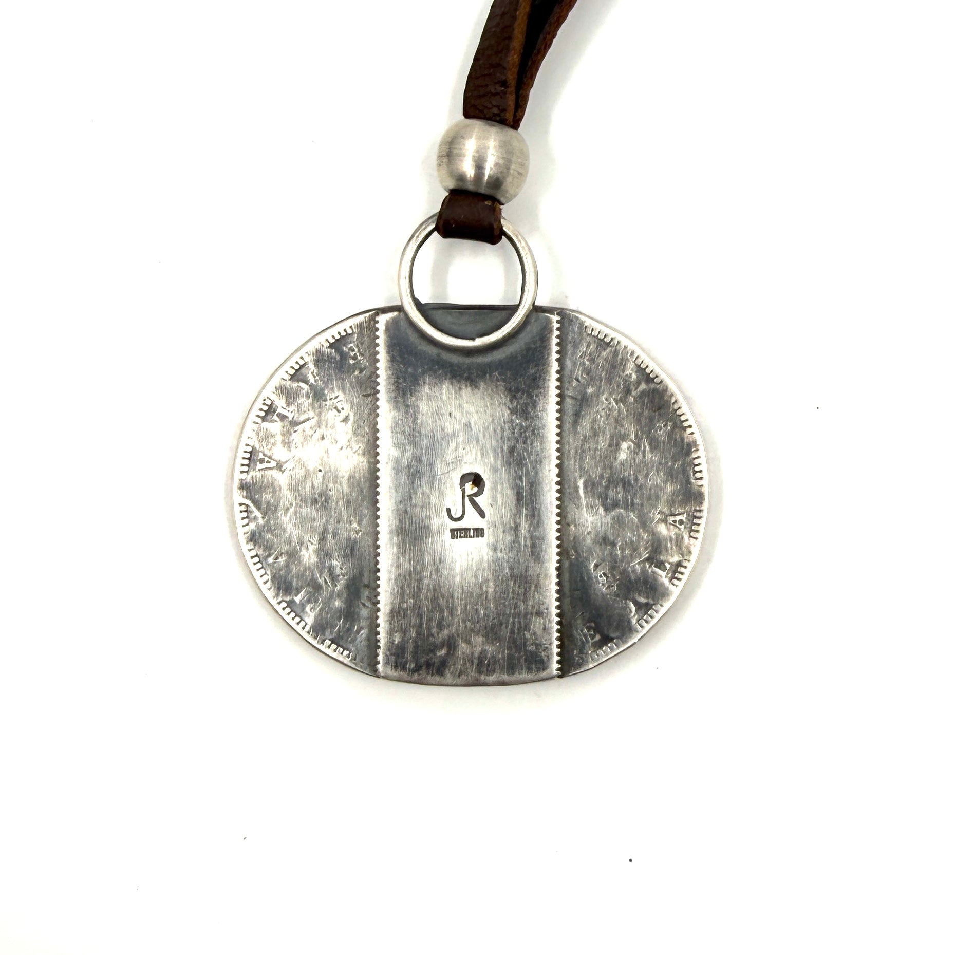 Jesse Robbins Double Fan Sterling Silver Pendant with Poquito Ridge Turquoise