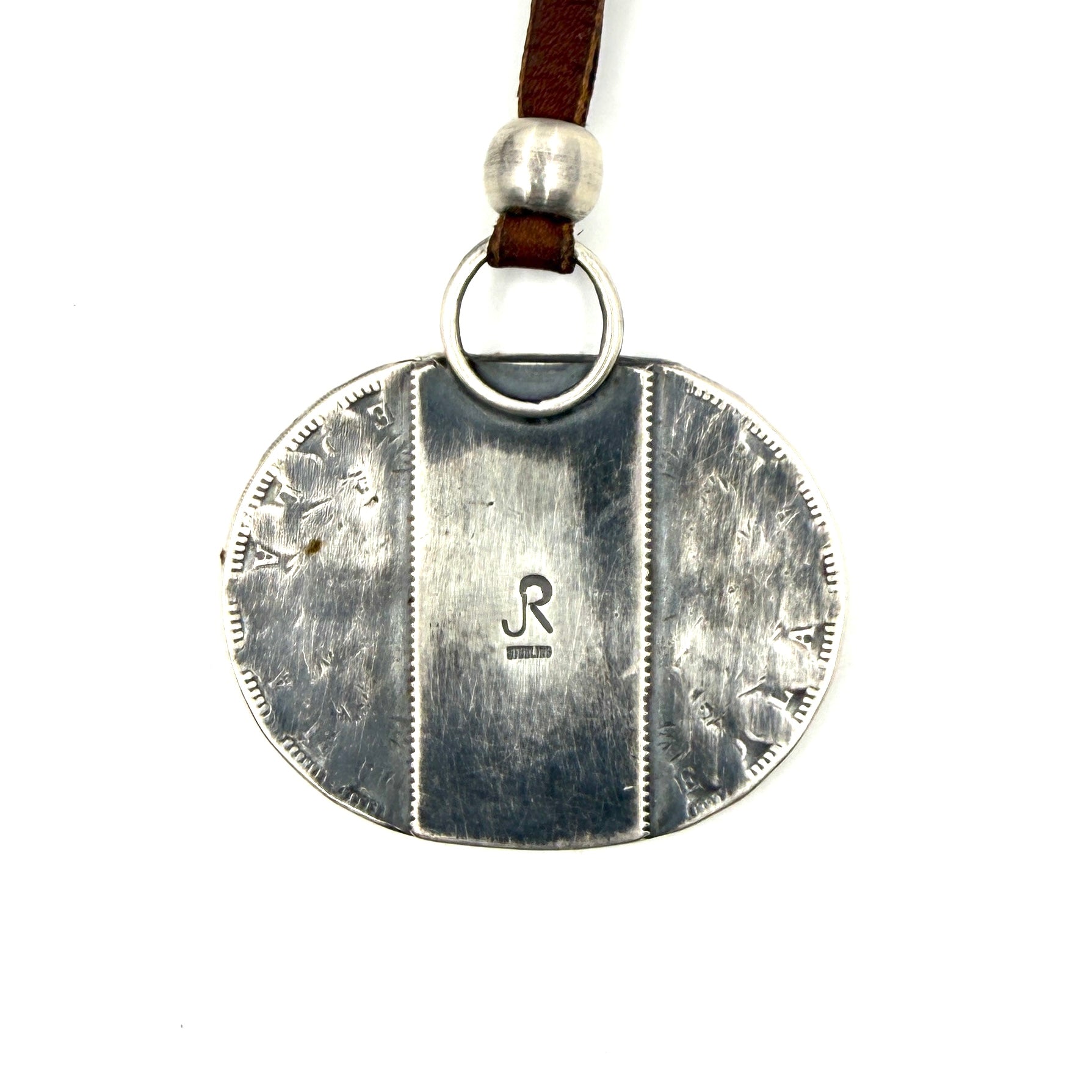 Jesse Robbins Double Fan Sterling Silver Pendant with Poquito Ridge Turquoise