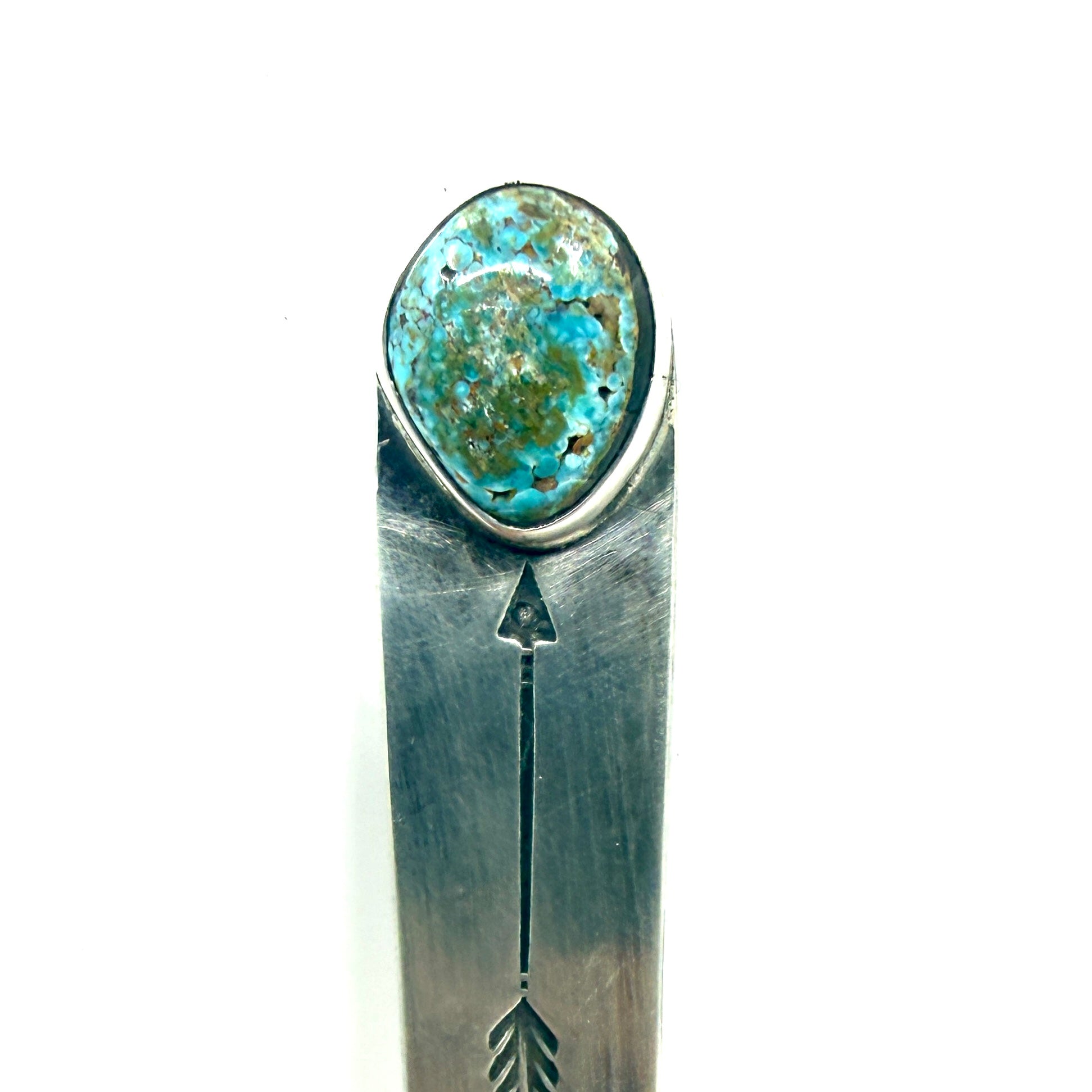Jesse Robbins Silver Stamped Bookmark with Poquito Ridge Turquoise