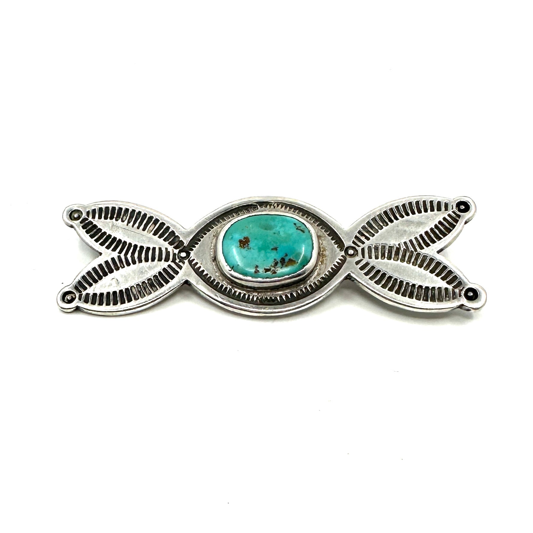 Vintage Fred Peshlakai Pin with Turquoise Stone
