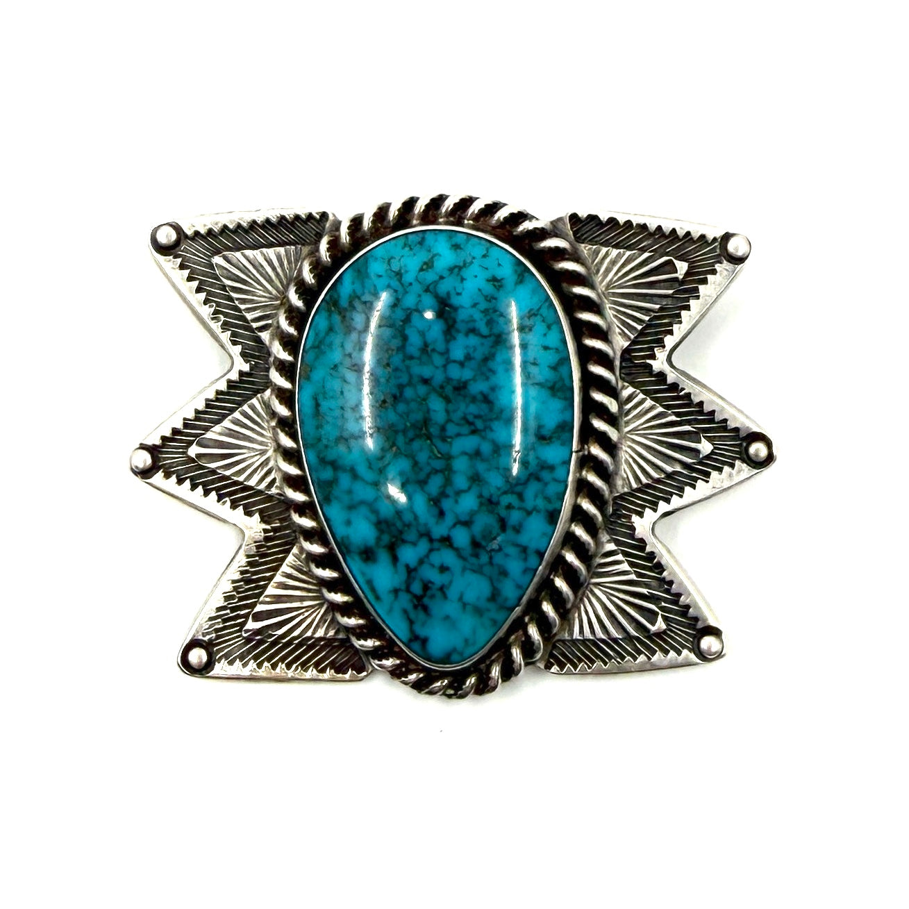 Vintage Pin with High Grade Lone Mountain Turquoise