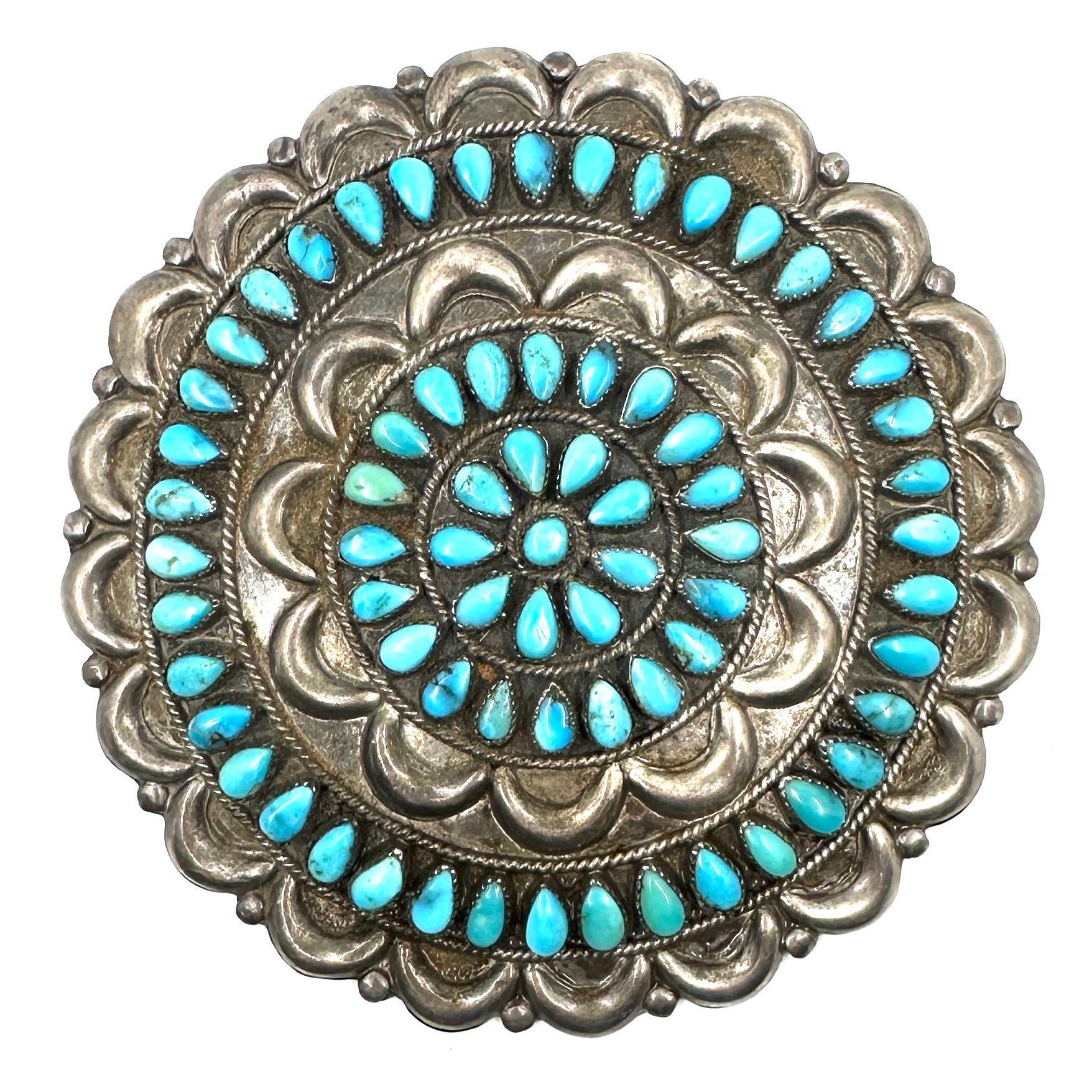 Large Vintage Victor Moses Begay Cluster Pin