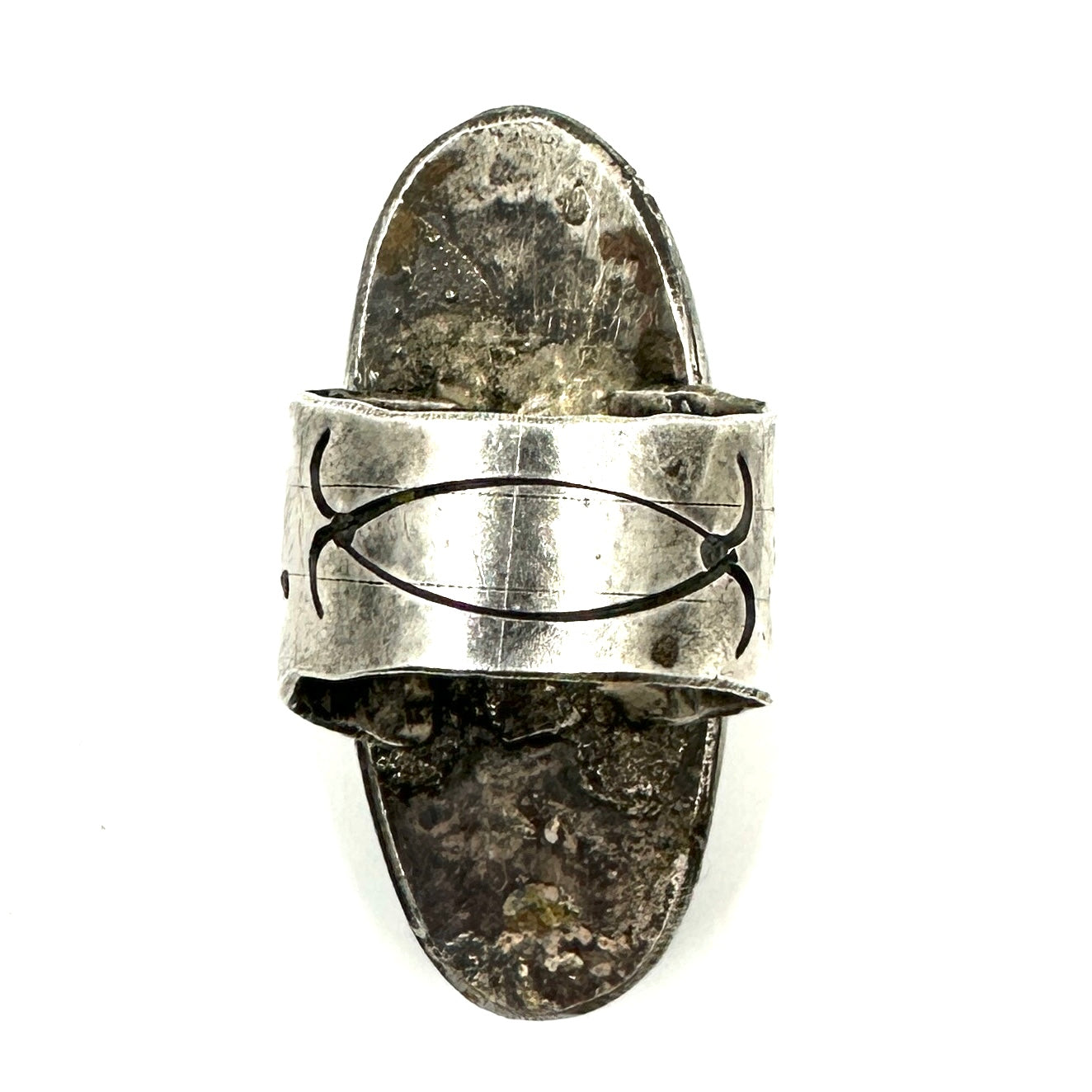 Jock Favour Silver and Turquoise Inlay Ring