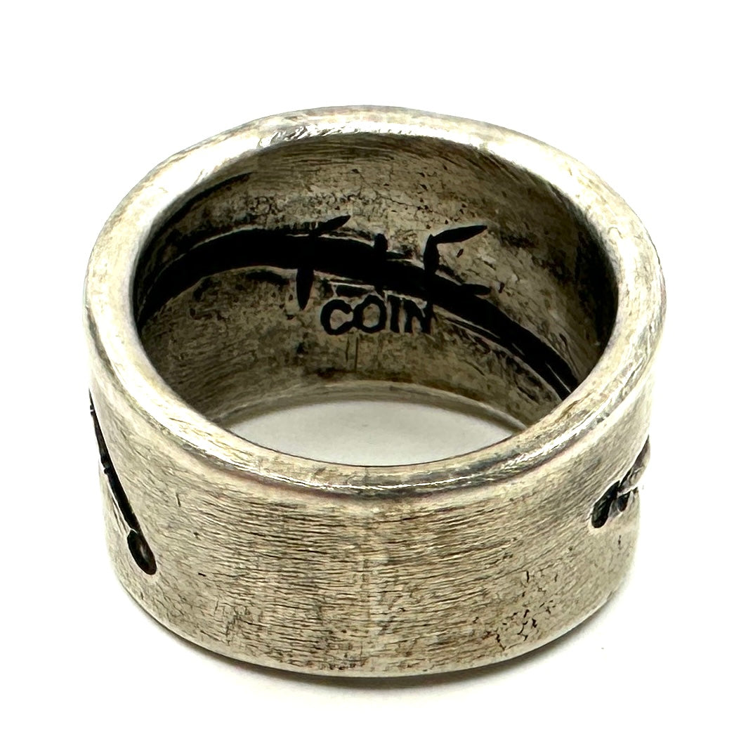 Coin Silver Repoussé Ring by Joe O'Neill (Falcon Trading Company)