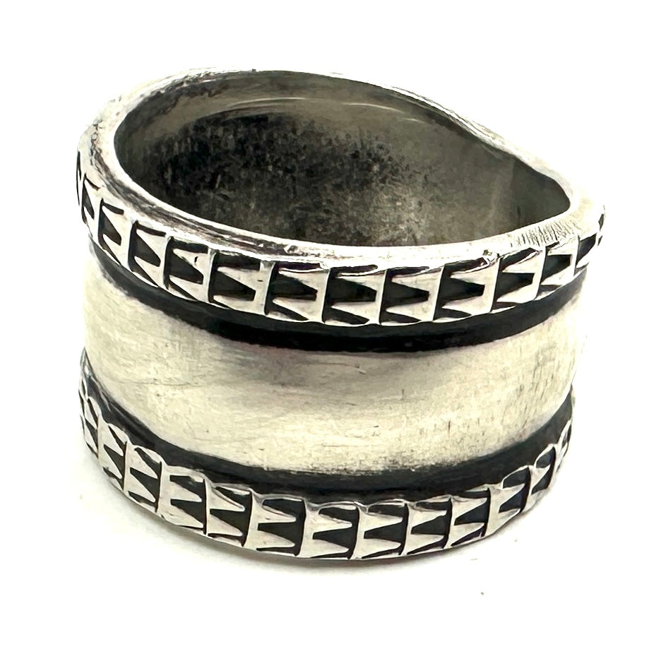 Kaiden Conde Coin Silver Two Rope Ring